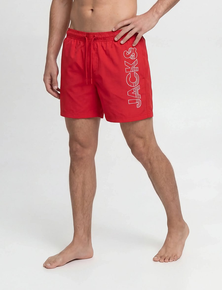 Jack & Jones - JPSTMAUI WAVE LOGO SWIM SHORTS REG SN - badeshorts - true red - 0