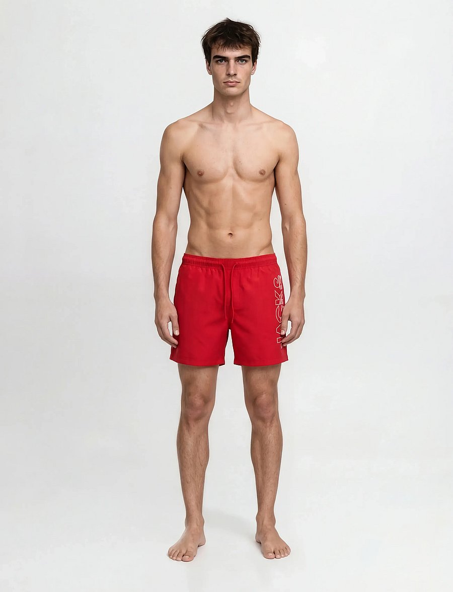 Jack & Jones - JPSTMAUI WAVE LOGO SWIM SHORTS REG SN - badeshorts - true red - 4