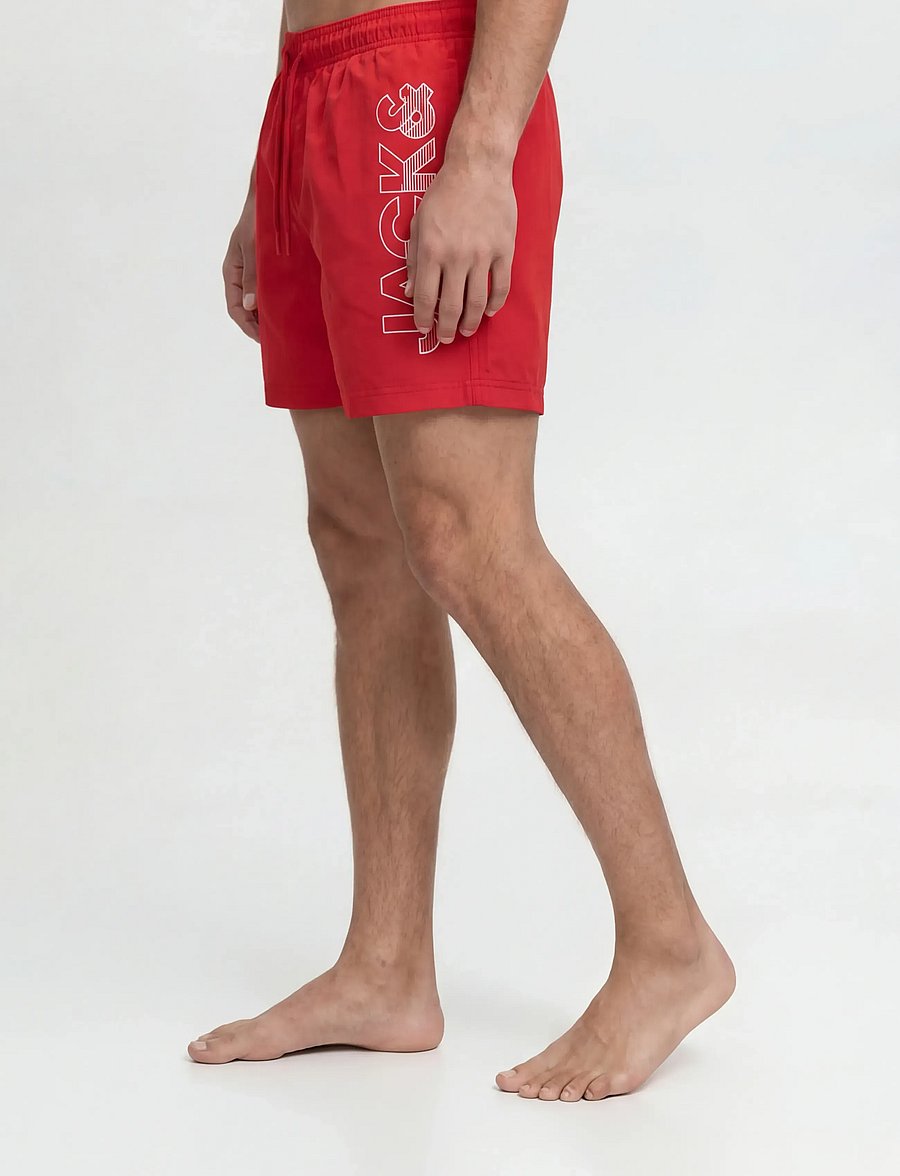 Jack & Jones - JPSTMAUI WAVE LOGO SWIM SHORTS REG SN - badeshorts - true red - 5