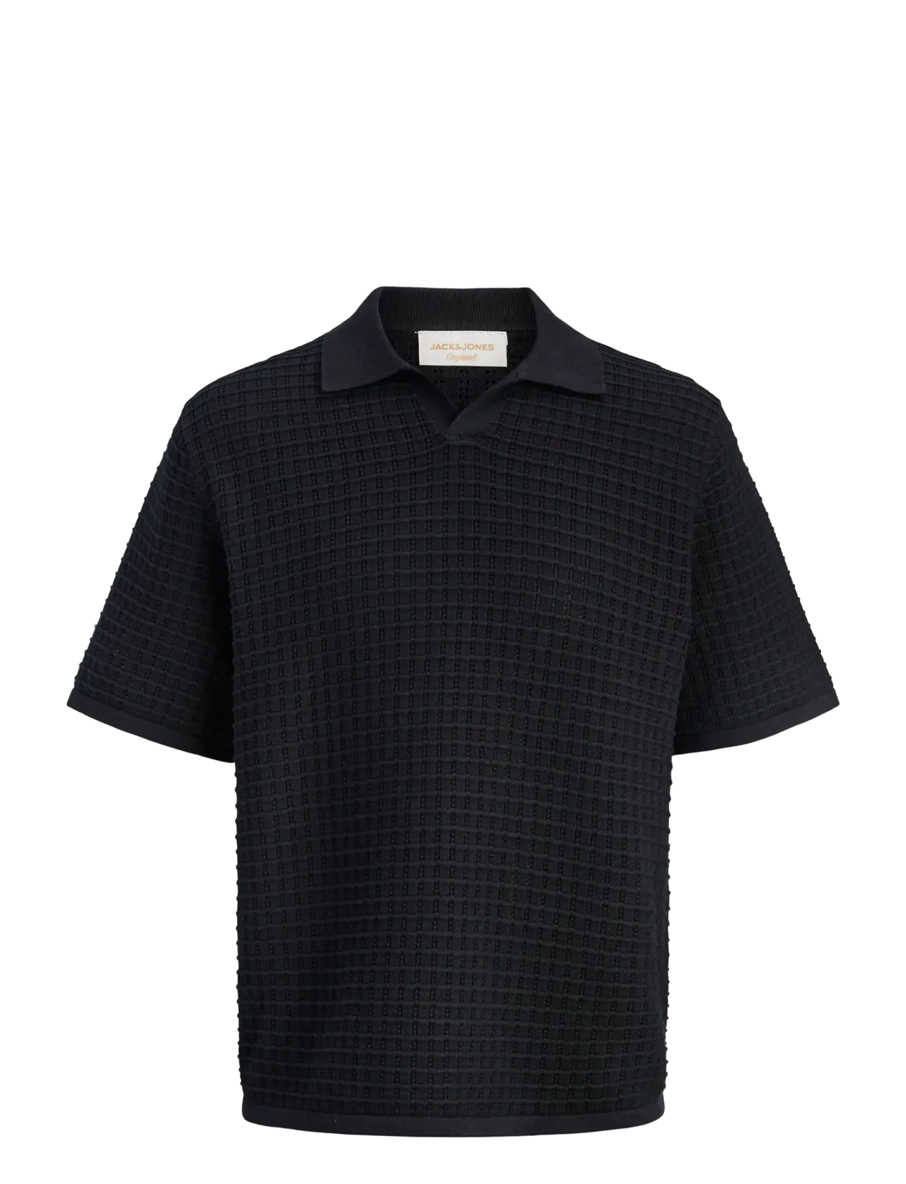 JACK & JONES Jornantucket Knit Split Neck Polo Sa26 Schwarz - XL - Herren