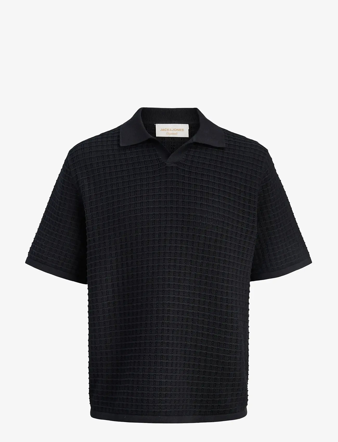 Jack & Jones - JORNANTUCKET KNIT SPLIT NECK POLO SA26 - polostrik - black - 1