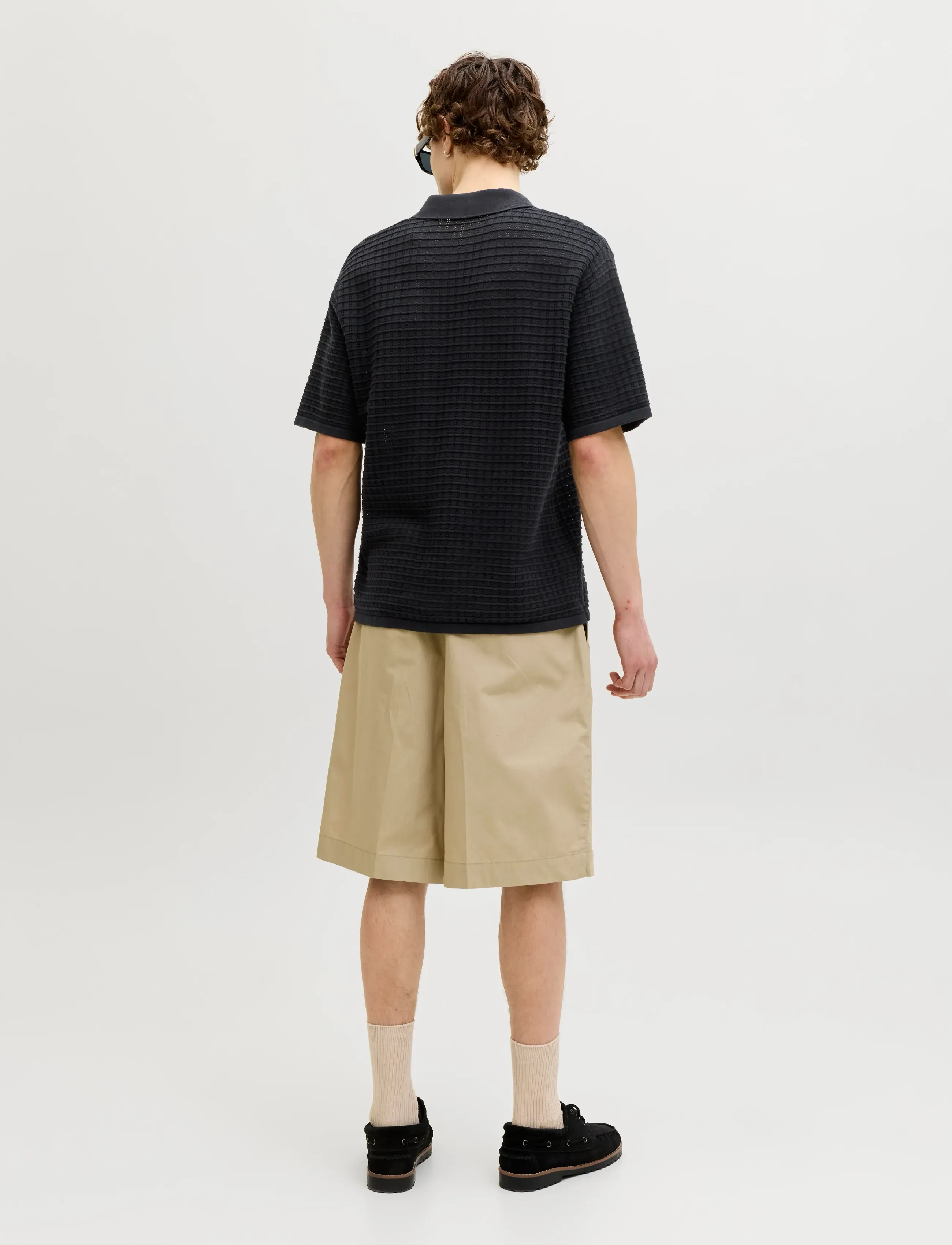 Jack & Jones - JORNANTUCKET KNIT SPLIT NECK POLO SA26 - stickade pikéer - black - 2