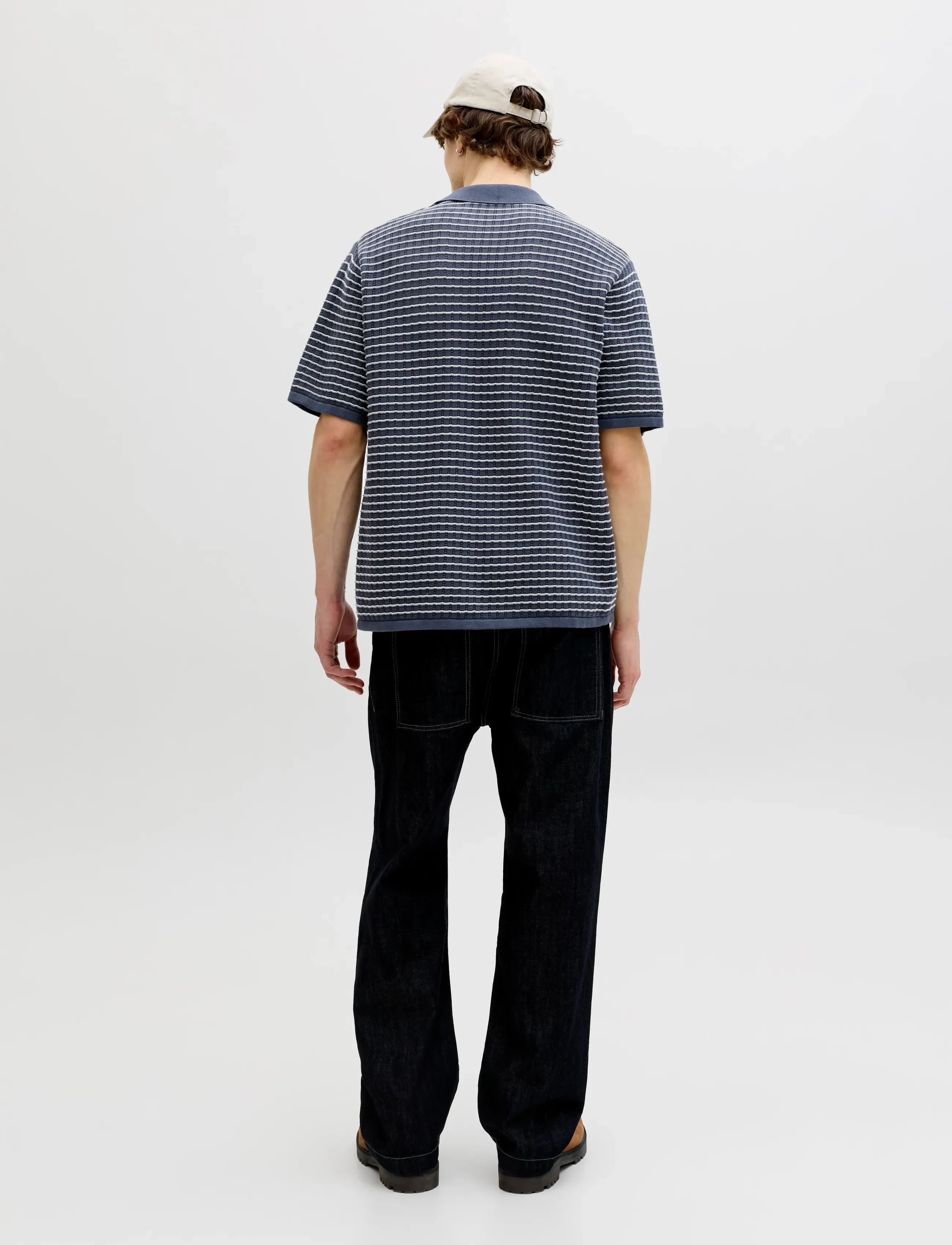 Jack & Jones - JORNANTUCKET KNIT SPLIT NECK POLO SA26 - stickade pikéer - odyssey gray - 2