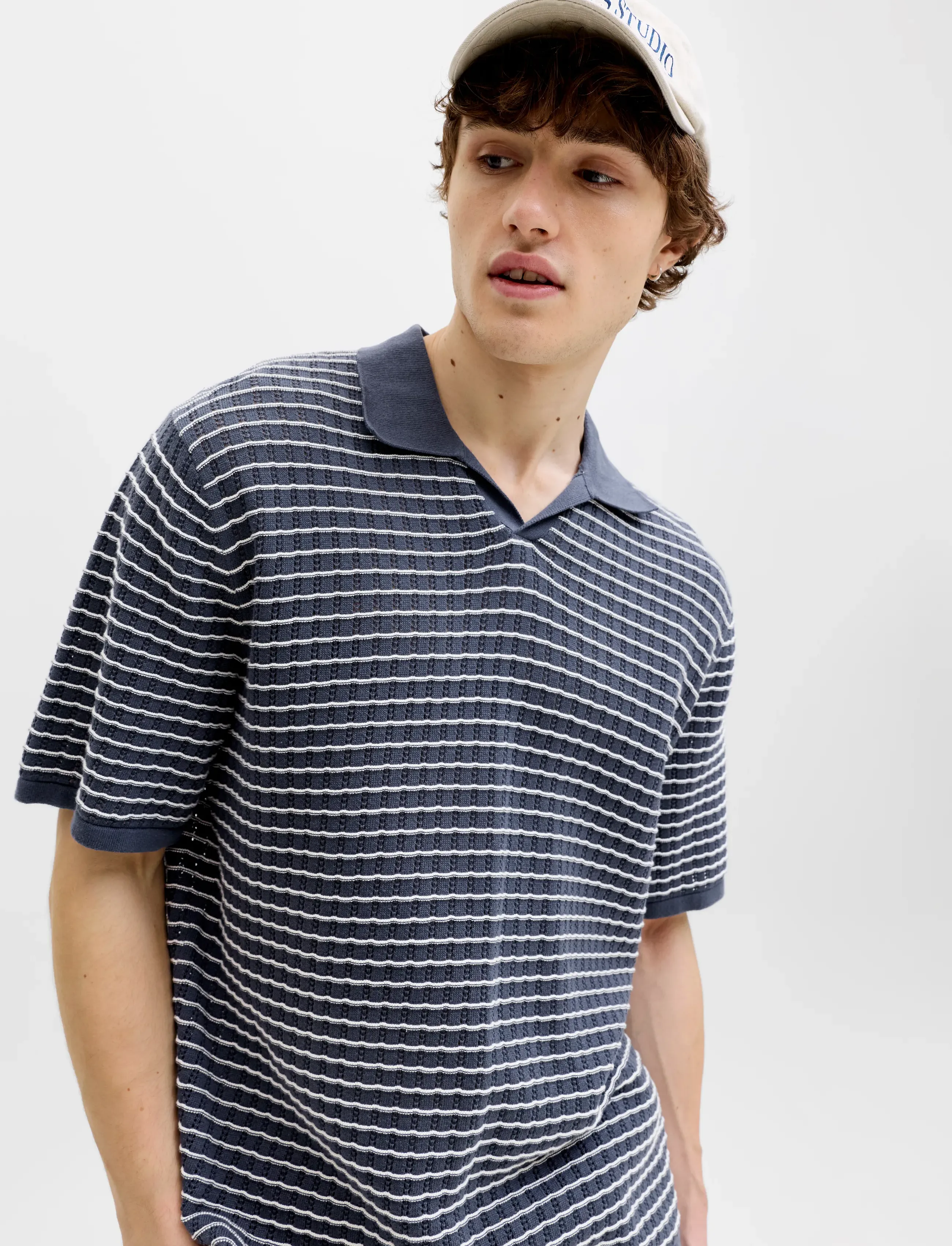 Jack & Jones - JORNANTUCKET KNIT SPLIT NECK POLO SA26 - stickade pikéer - odyssey gray - 5
