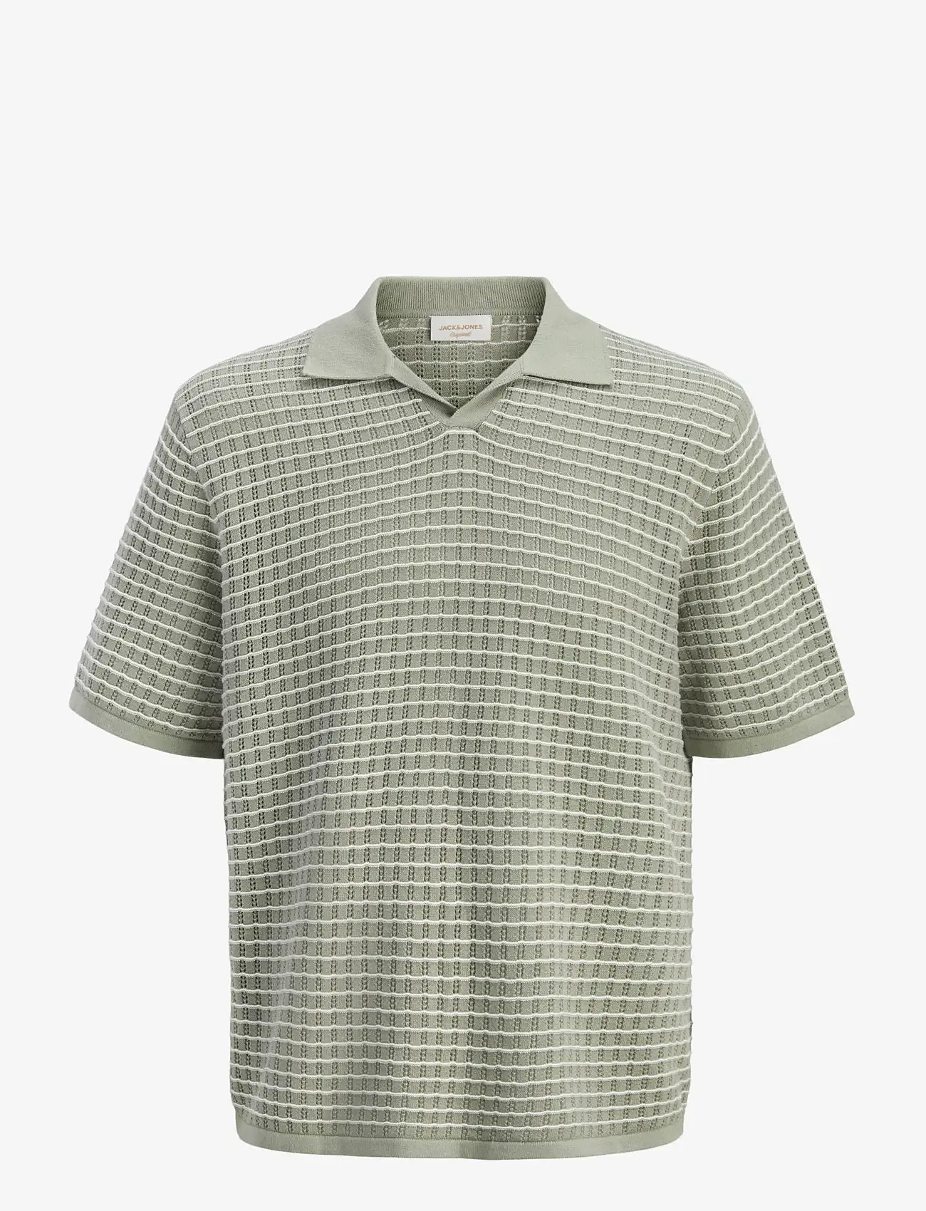 Jack & Jones - JORNANTUCKET KNIT SPLIT NECK POLO SA26 - polostrik - seagrass - 1