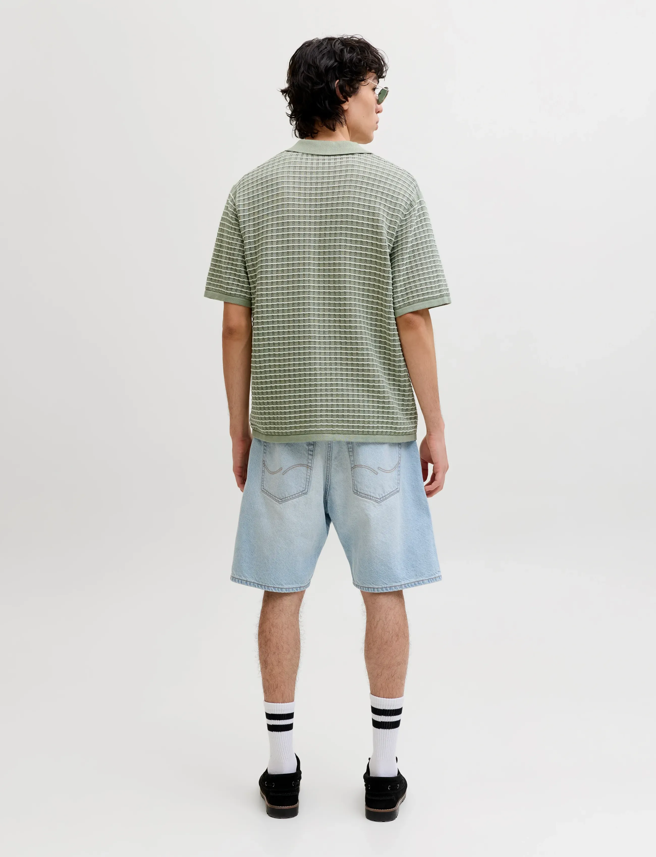 Jack & Jones - JORNANTUCKET KNIT SPLIT NECK POLO SA26 - stickade pikéer - seagrass - 2