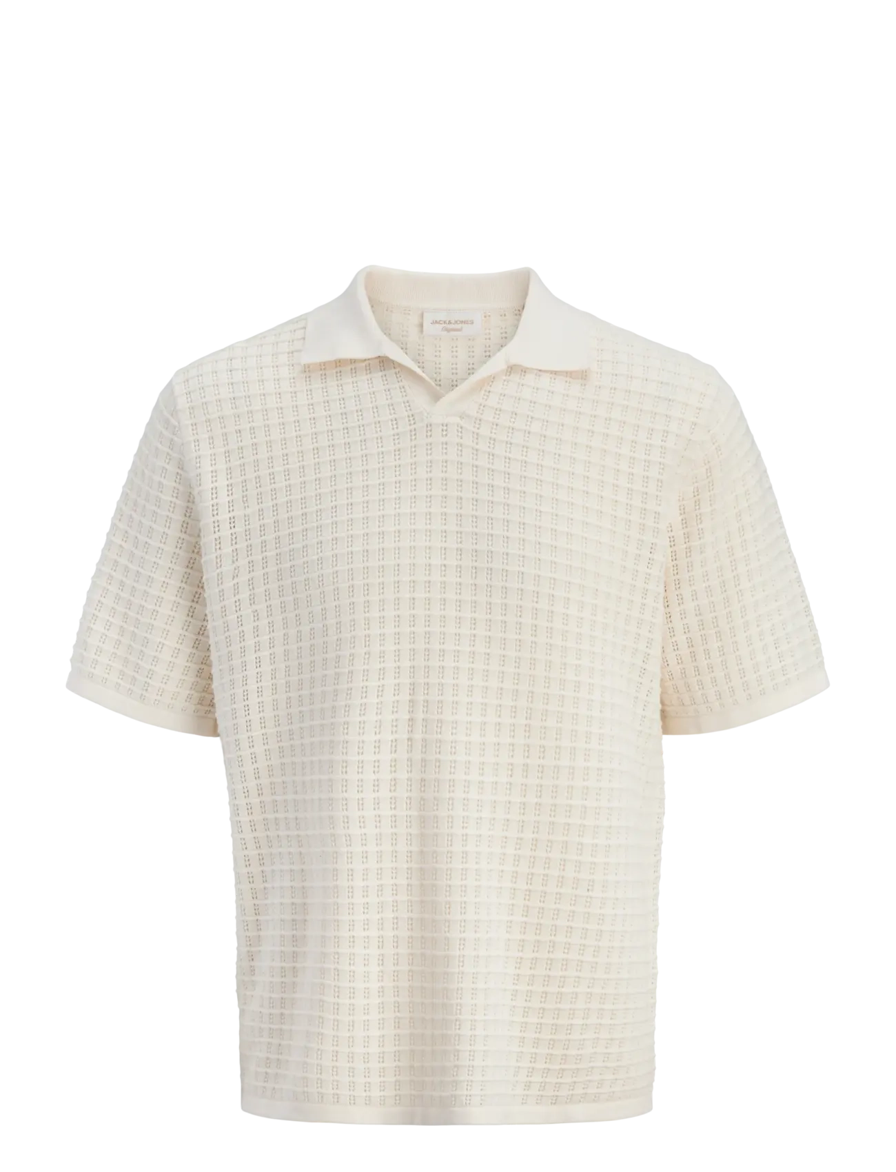 JACK & JONES Jornantucket Knit Split Neck Polo Sa26 Cream - XXL - Herren