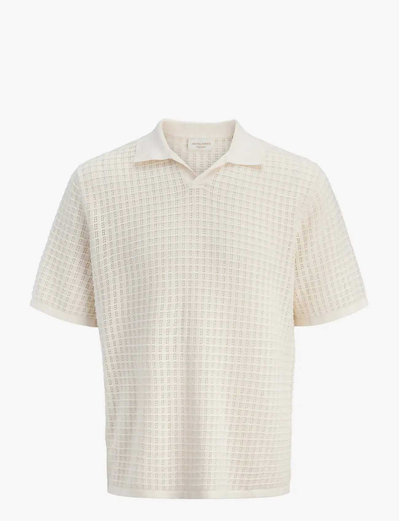 Jack & Jones - JORNANTUCKET KNIT SPLIT NECK POLO SA26 - stickade pikéer - sea salt - 1