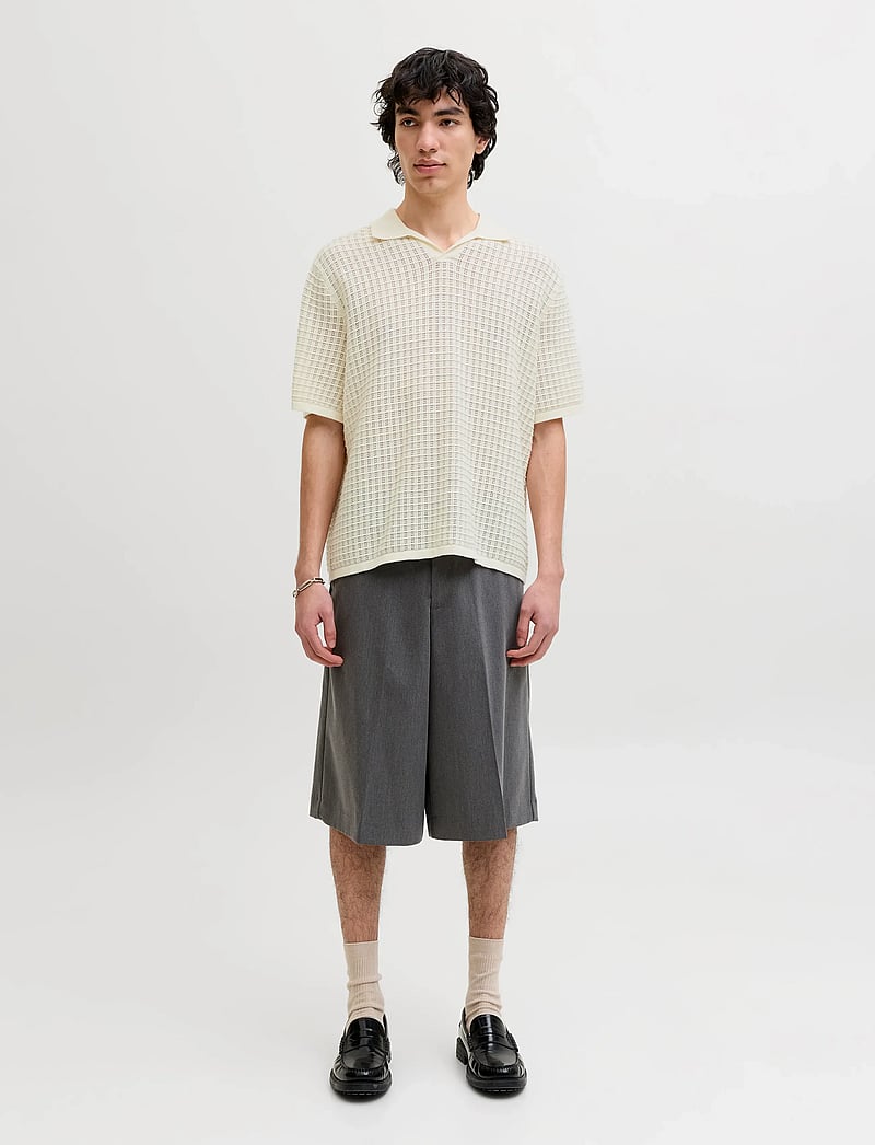 Jack & Jones - JORNANTUCKET KNIT SPLIT NECK POLO SA26 - stickade pikéer - sea salt - 3