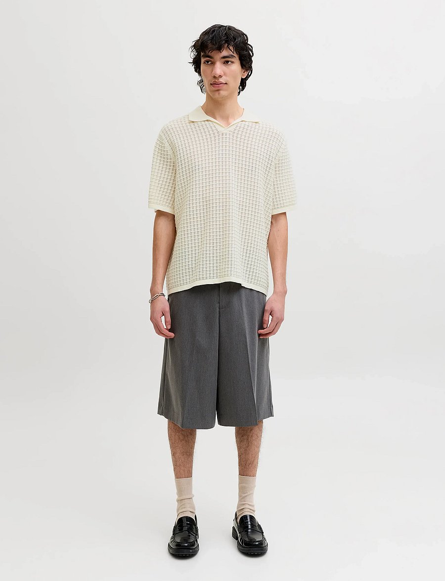 Jack & Jones - JORNANTUCKET KNIT SPLIT NECK POLO SA26 - kootud polosärgid - sea salt - 3