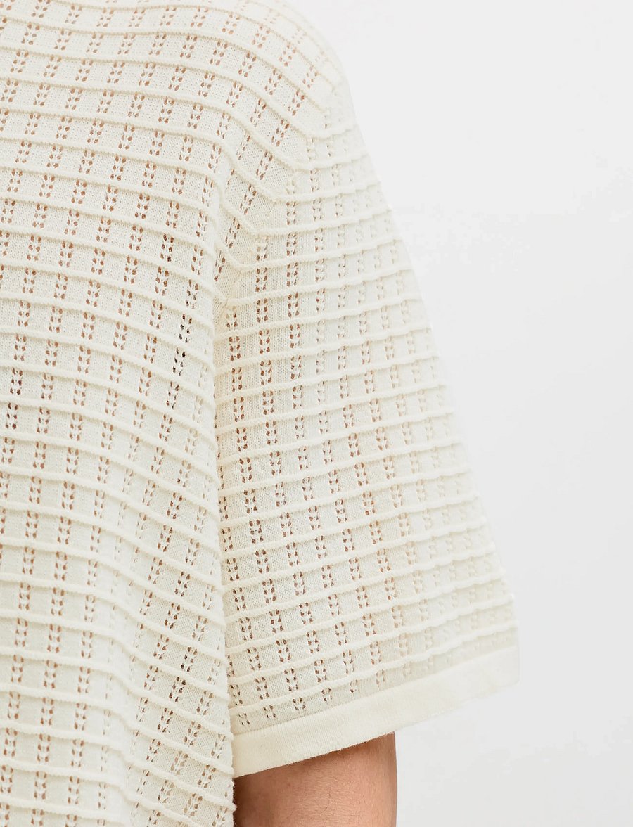Jack & Jones - JORNANTUCKET KNIT SPLIT NECK POLO SA26 - kootud polosärgid - sea salt - 4