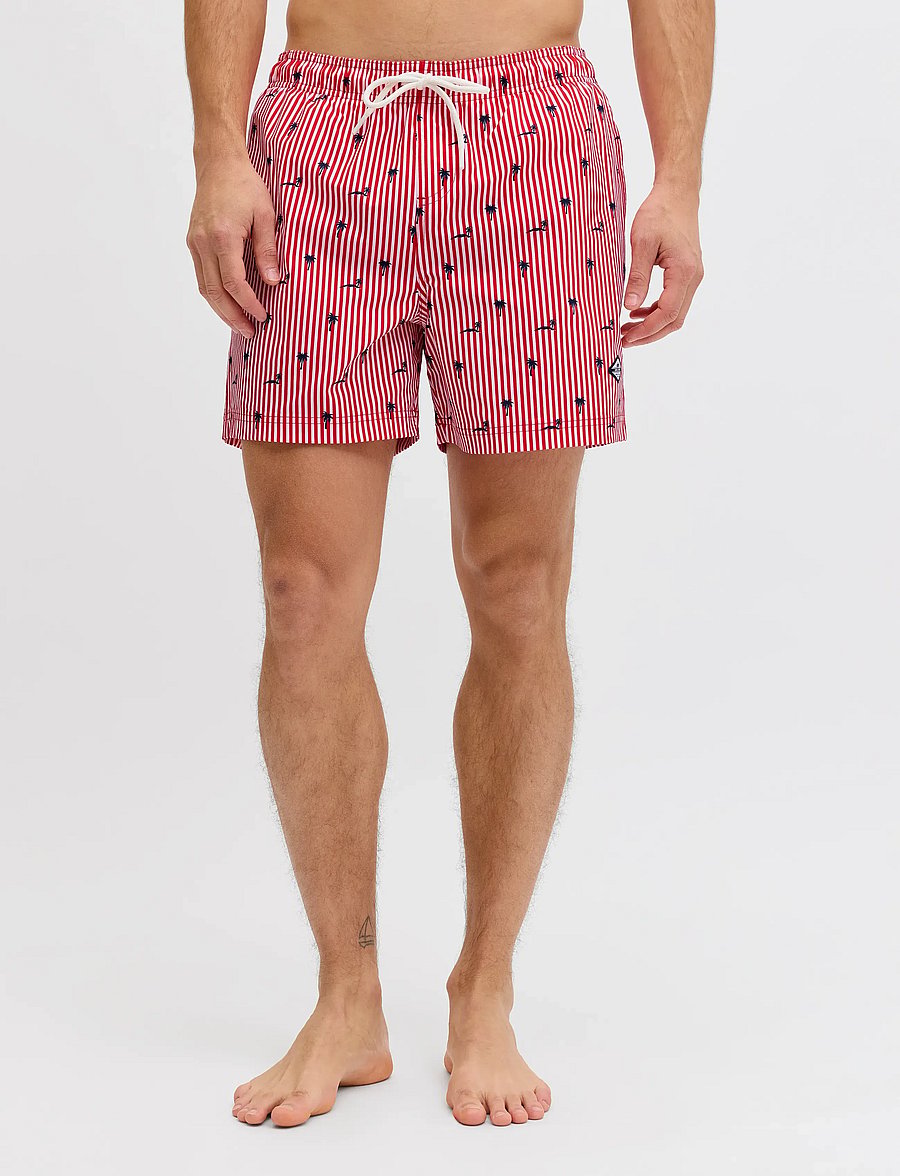 Jack & Jones - JPSTMAUI BREEZE MINI STRIPE SWIM SRT SN - badehose - true red - 0