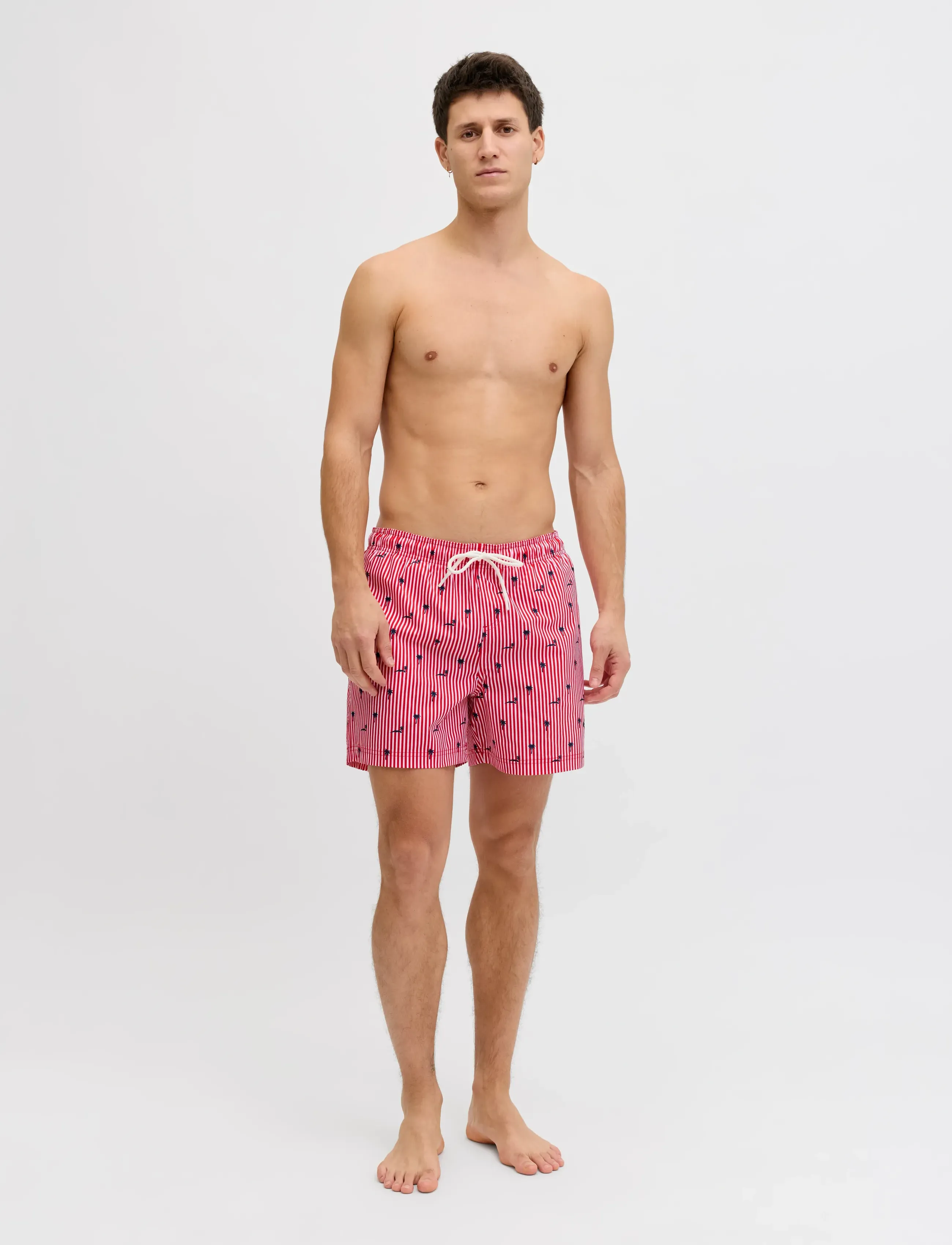 Jack & Jones - JPSTMAUI BREEZE MINI STRIPE SWIM SRT SN - badeshorts - true red - 4