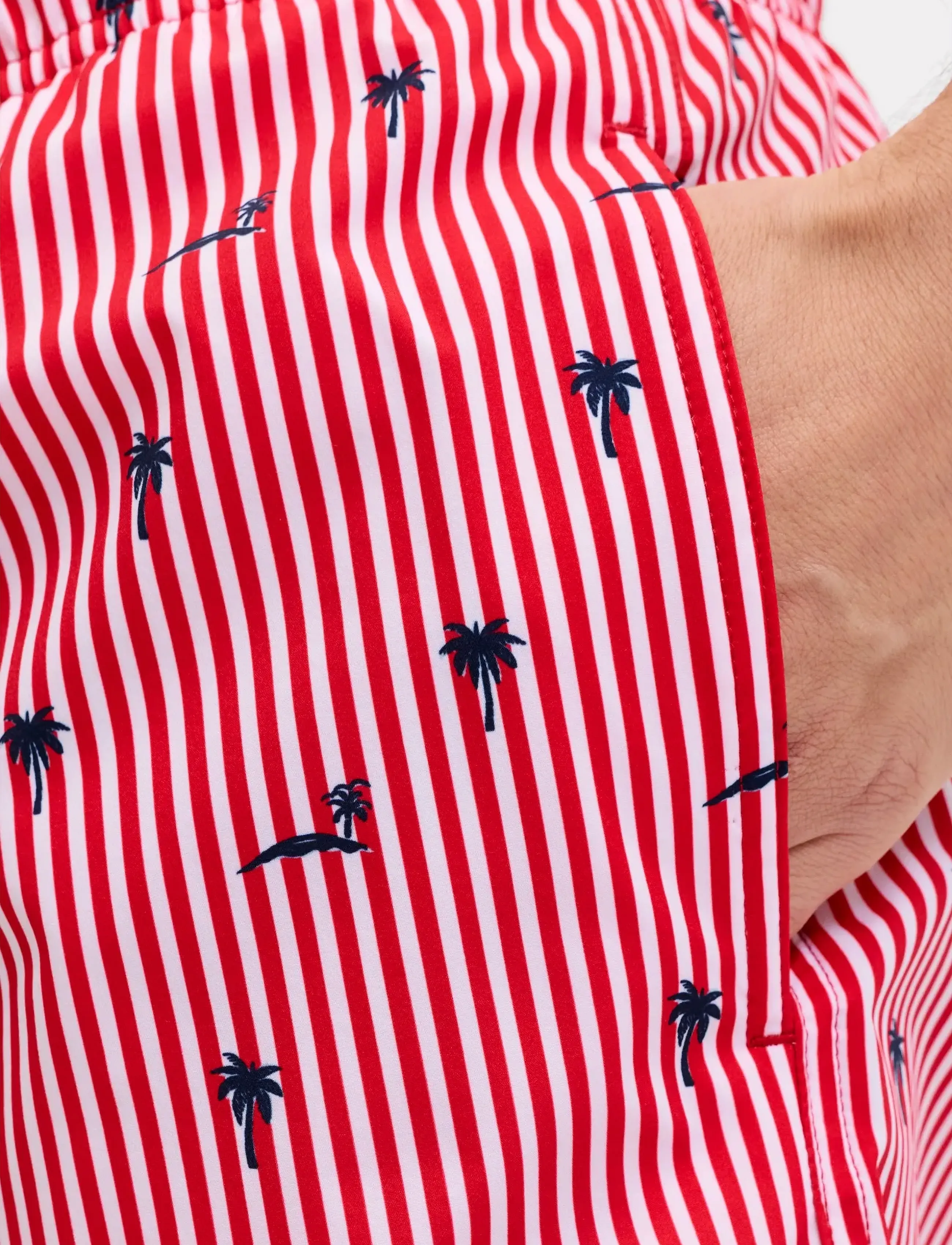 Jack & Jones - JPSTMAUI BREEZE MINI STRIPE SWIM SRT SN - ujumispüksid - true red - 5