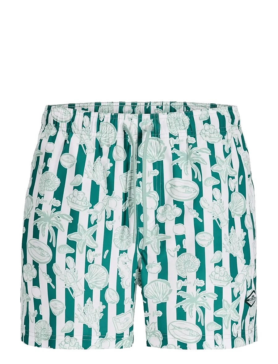 Jack & Jones - JPSTMAUI VIBES NOVELTY AOP SWIM SHORT SN - badehose - granite green - 1