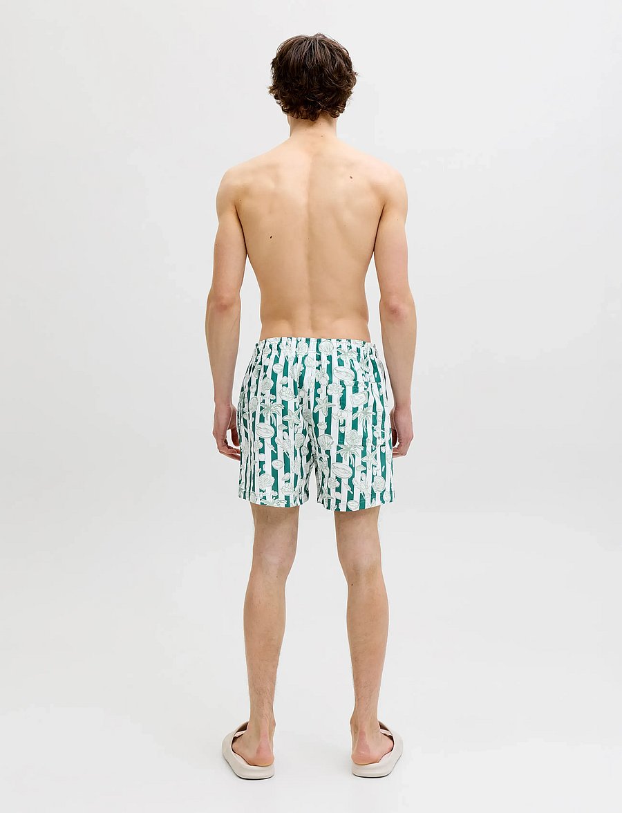 Jack & Jones - JPSTMAUI VIBES NOVELTY AOP SWIM SHORT SN - badehose - granite green - 3