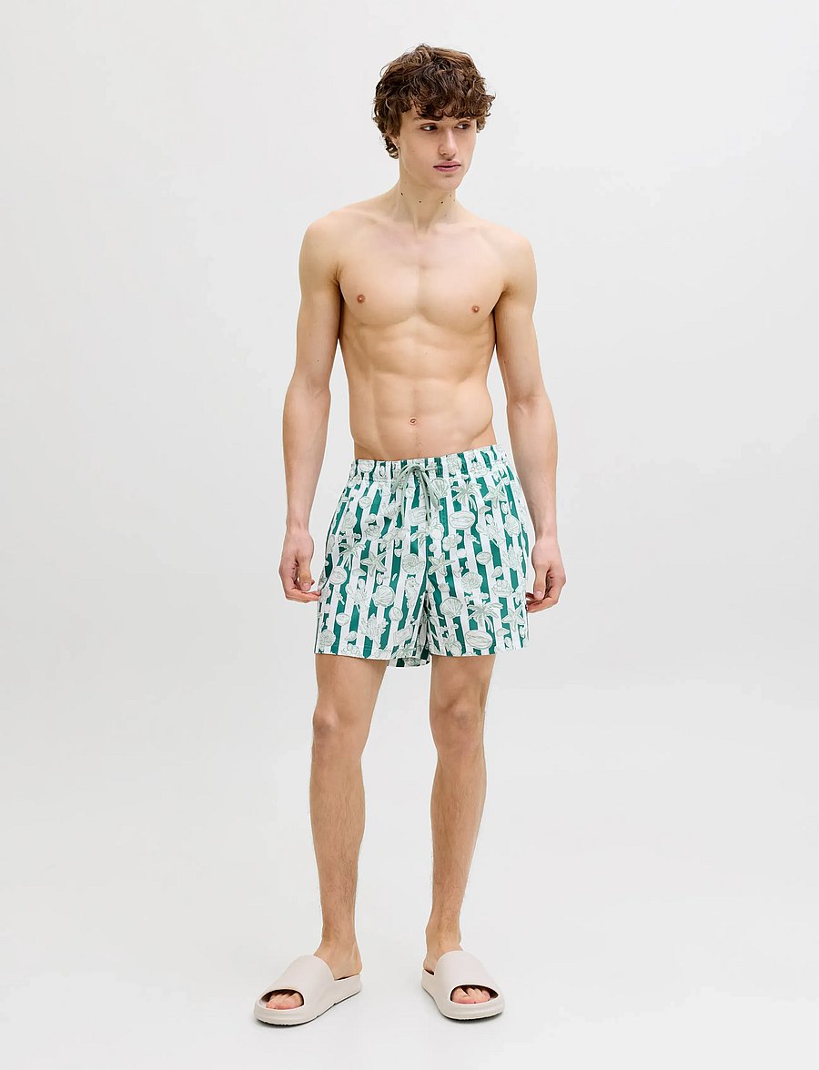 Jack & Jones - JPSTMAUI VIBES NOVELTY AOP SWIM SHORT SN - badehose - granite green - 4