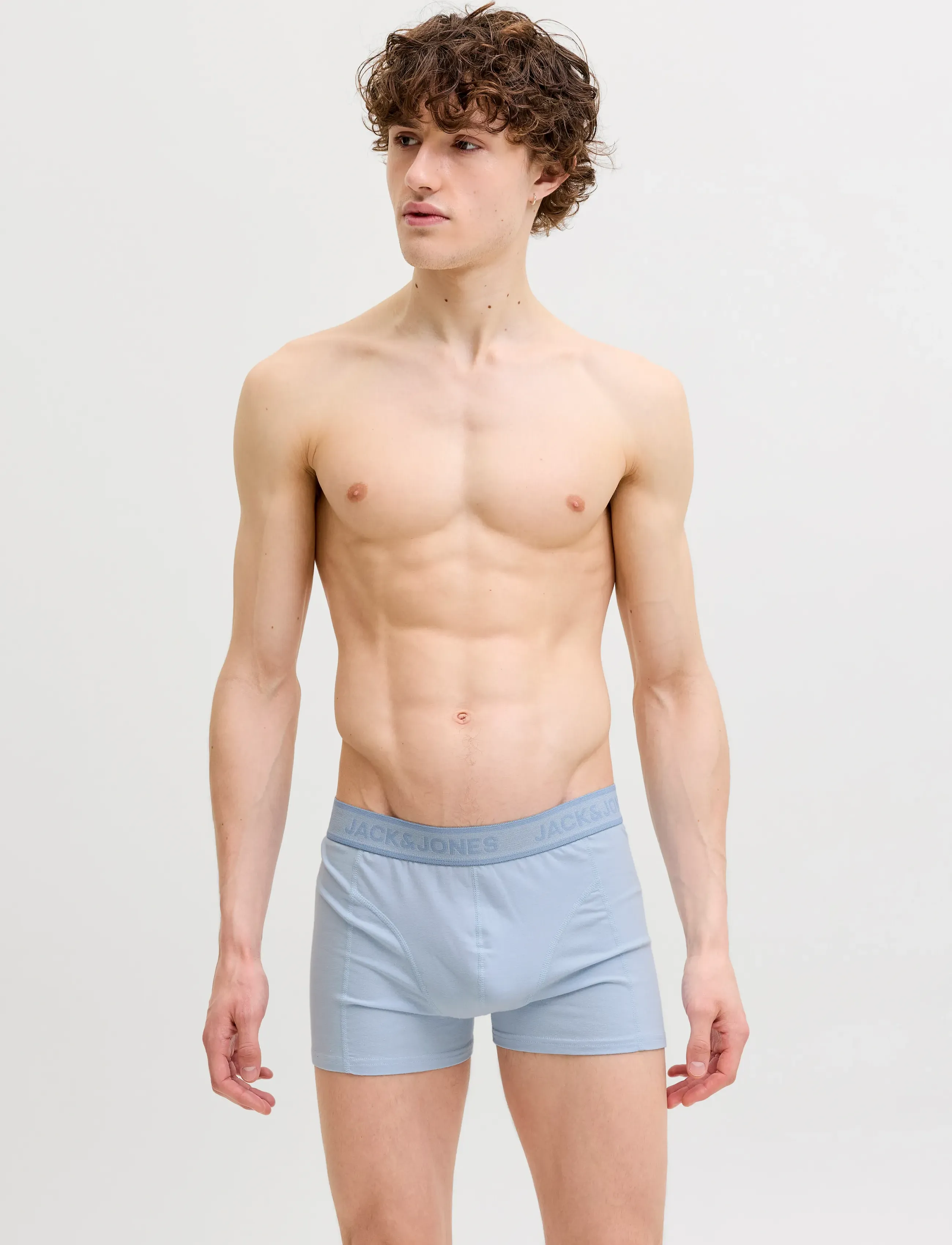 Jack & Jones Jacwesley Solid Trunks 3 Pack, L, Blue, Undertøj > Boxershorts, Herre
