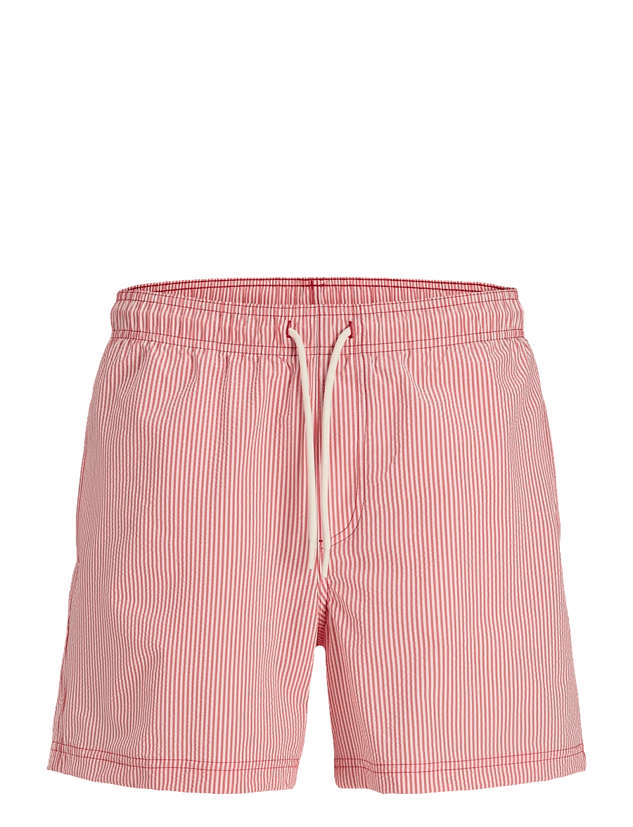 Jack & Jones - JPSTMAUI OCEAN SEERSUCKER SWIM SHORTS LN - ujumispüksid - true red - 1