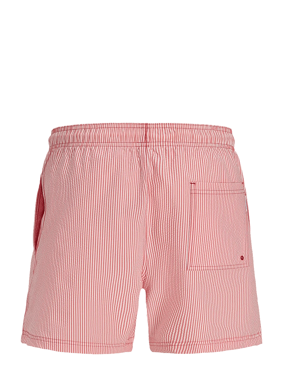 Jack & Jones - JPSTMAUI OCEAN SEERSUCKER SWIM SHORTS LN - ujumispüksid - true red - 2