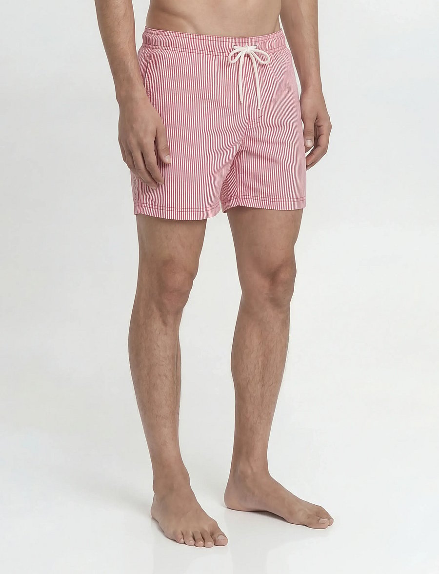 Jack & Jones - JPSTMAUI OCEAN SEERSUCKER SWIM SHORTS LN - ujumispüksid - true red - 0