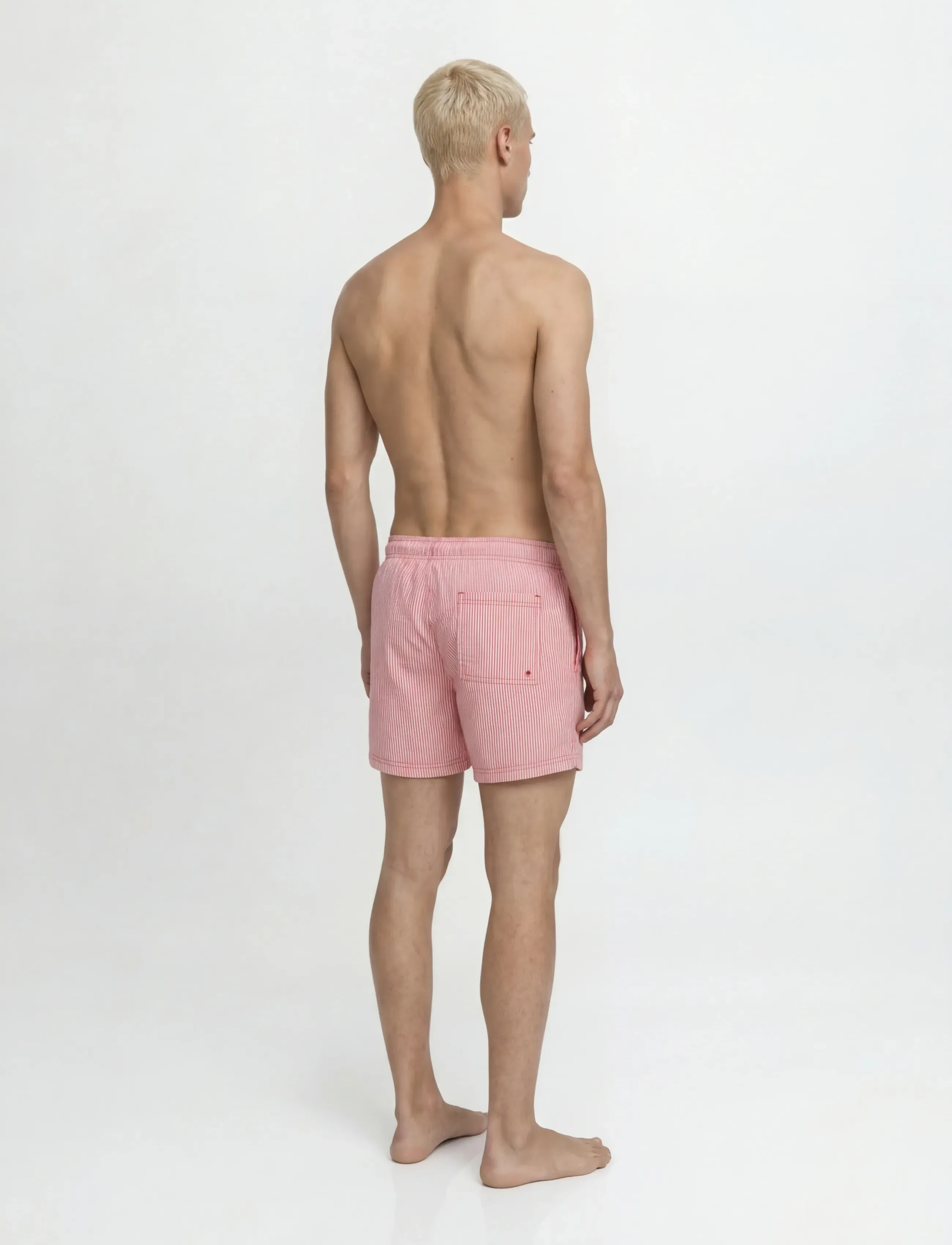 Jack & Jones - JPSTMAUI OCEAN SEERSUCKER SWIM SHORTS LN - ujumispüksid - true red - 3