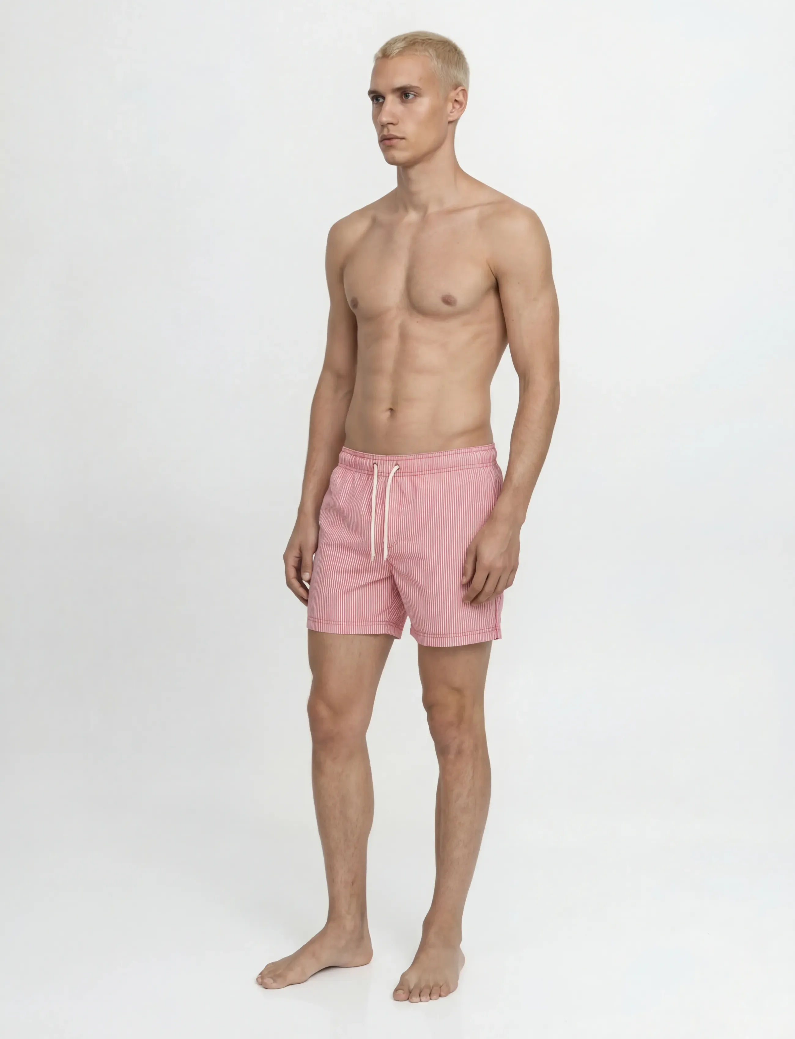 Jack & Jones - JPSTMAUI OCEAN SEERSUCKER SWIM SHORTS LN - ujumispüksid - true red - 4