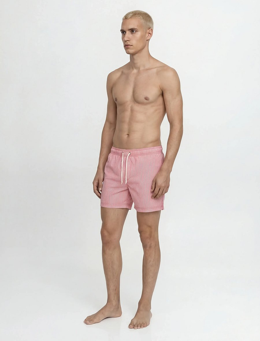 Jack & Jones - JPSTMAUI OCEAN SEERSUCKER SWIM SHORTS LN - badeshorts - true red - 4