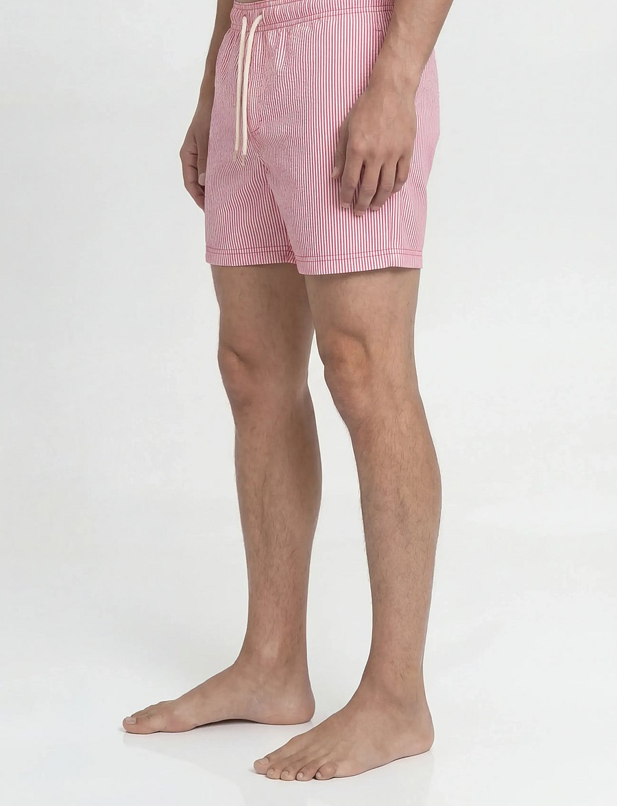 Jack & Jones - JPSTMAUI OCEAN SEERSUCKER SWIM SHORTS LN - ujumispüksid - true red - 5
