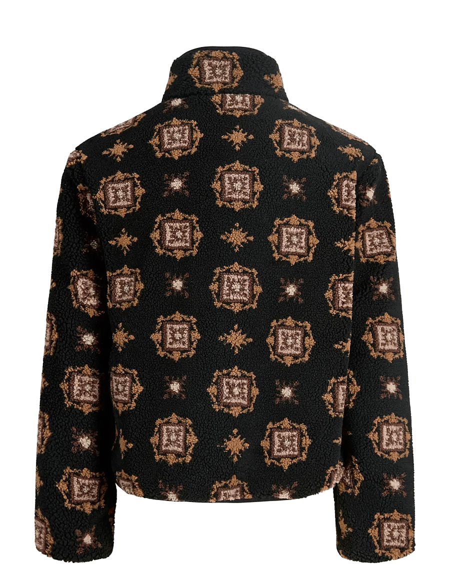 Jack & Jones - JORNORREBRO TEDDY AOP JACKET - plīša džemperi - black - 2