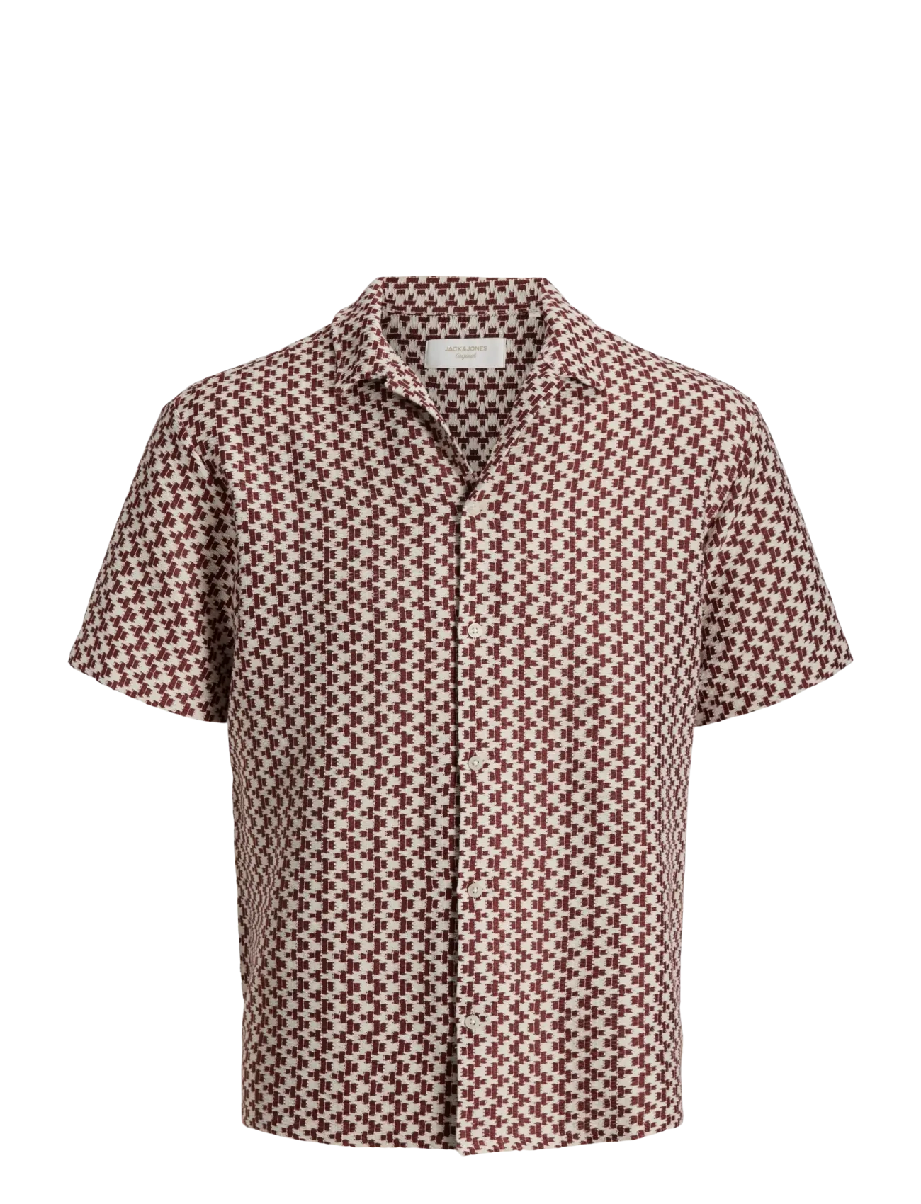 Jack & Jones JORMONTAUK CROCHET SHIRT SS SA26 LN - Skjorter - CABERNET / burgundy