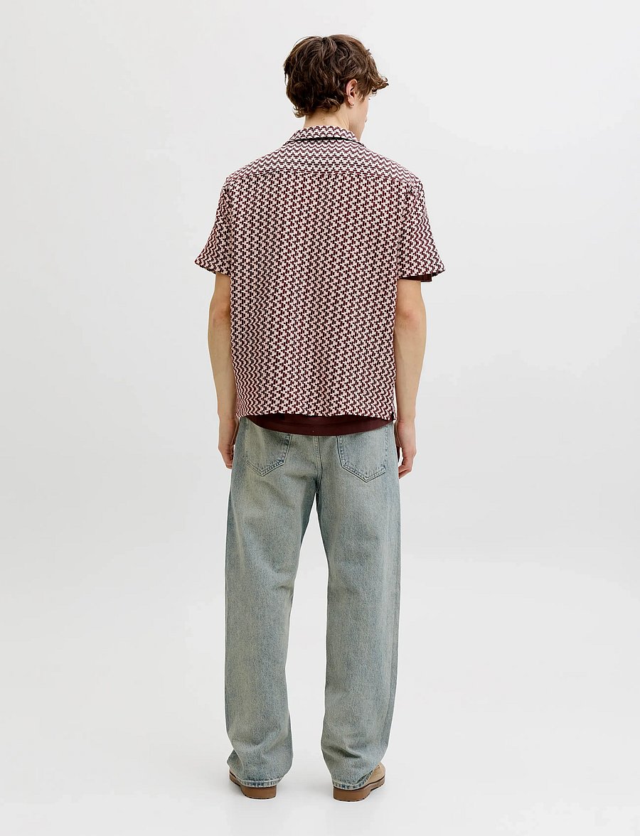 Jack & Jones - JORMONTAUK CROCHET SHIRT SS SA26 LN - chemises à motifs - cabernet - 2