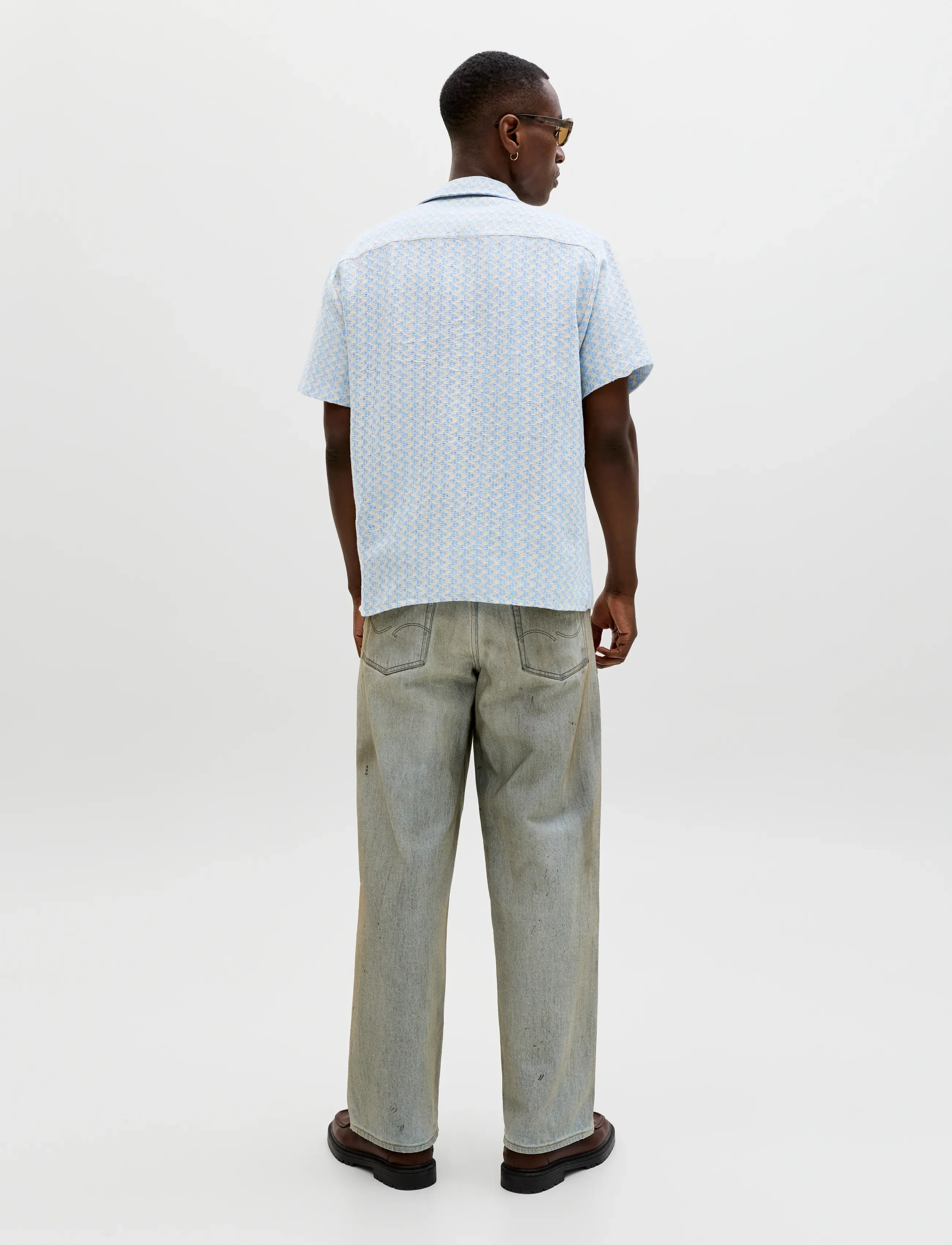 Jack & Jones - JORMONTAUK CROCHET SHIRT SS SA26 LN - hemden mit muster - cashmere blue - 2