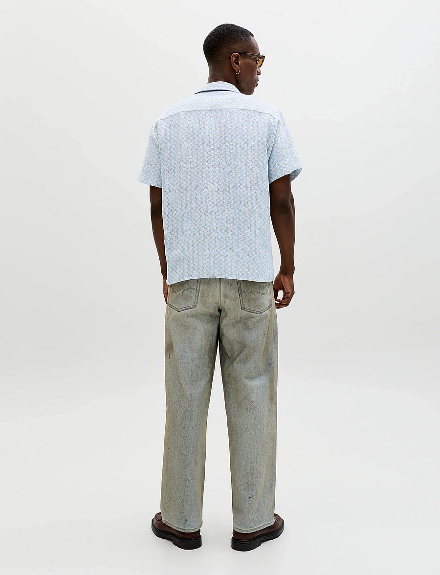 Jack & Jones - JORMONTAUK CROCHET SHIRT SS SA26 LN - pattern shirts - cashmere blue - 2