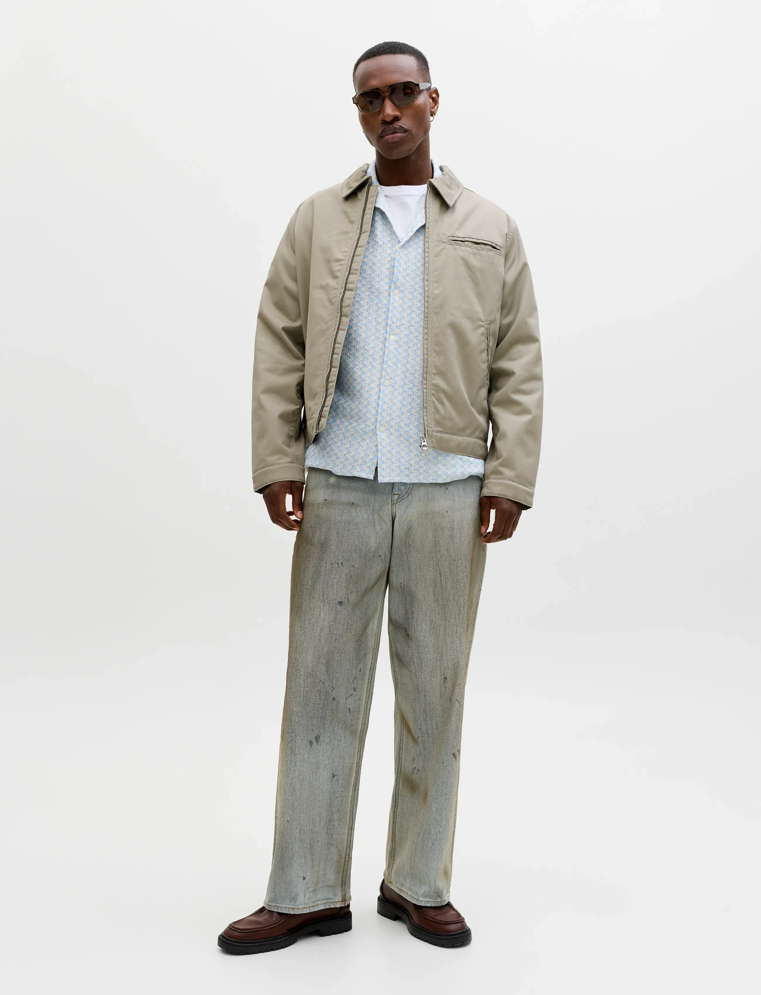 Jack & Jones - JORMONTAUK CROCHET SHIRT SS SA26 LN - hemden mit muster - cashmere blue - 3