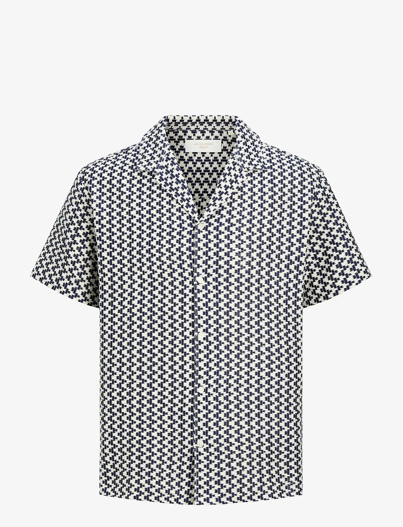 Jack & Jones - JORMONTAUK CROCHET SHIRT SS SA26 LN - mønstrede skjorter - sky captain - 1