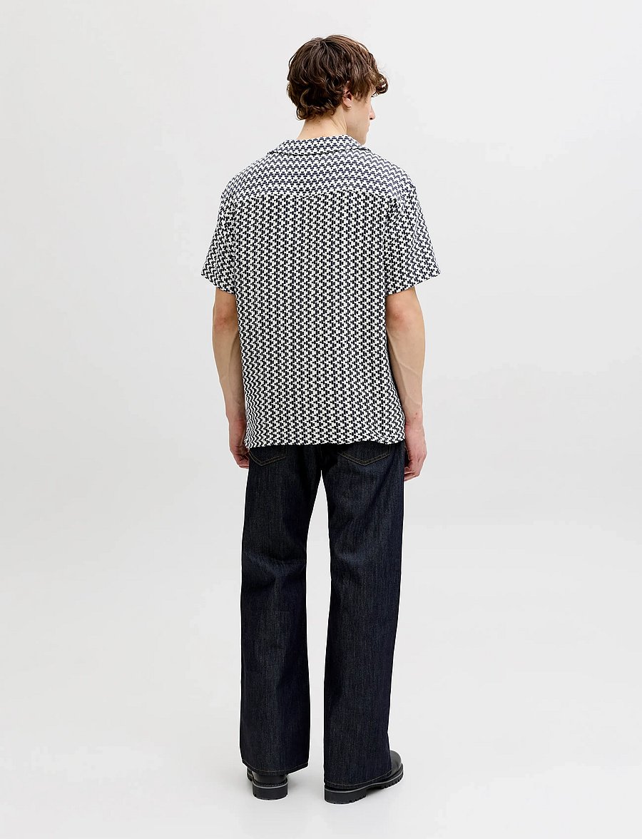 Jack & Jones - JORMONTAUK CROCHET SHIRT SS SA26 LN - pattern shirts - sky captain - 2