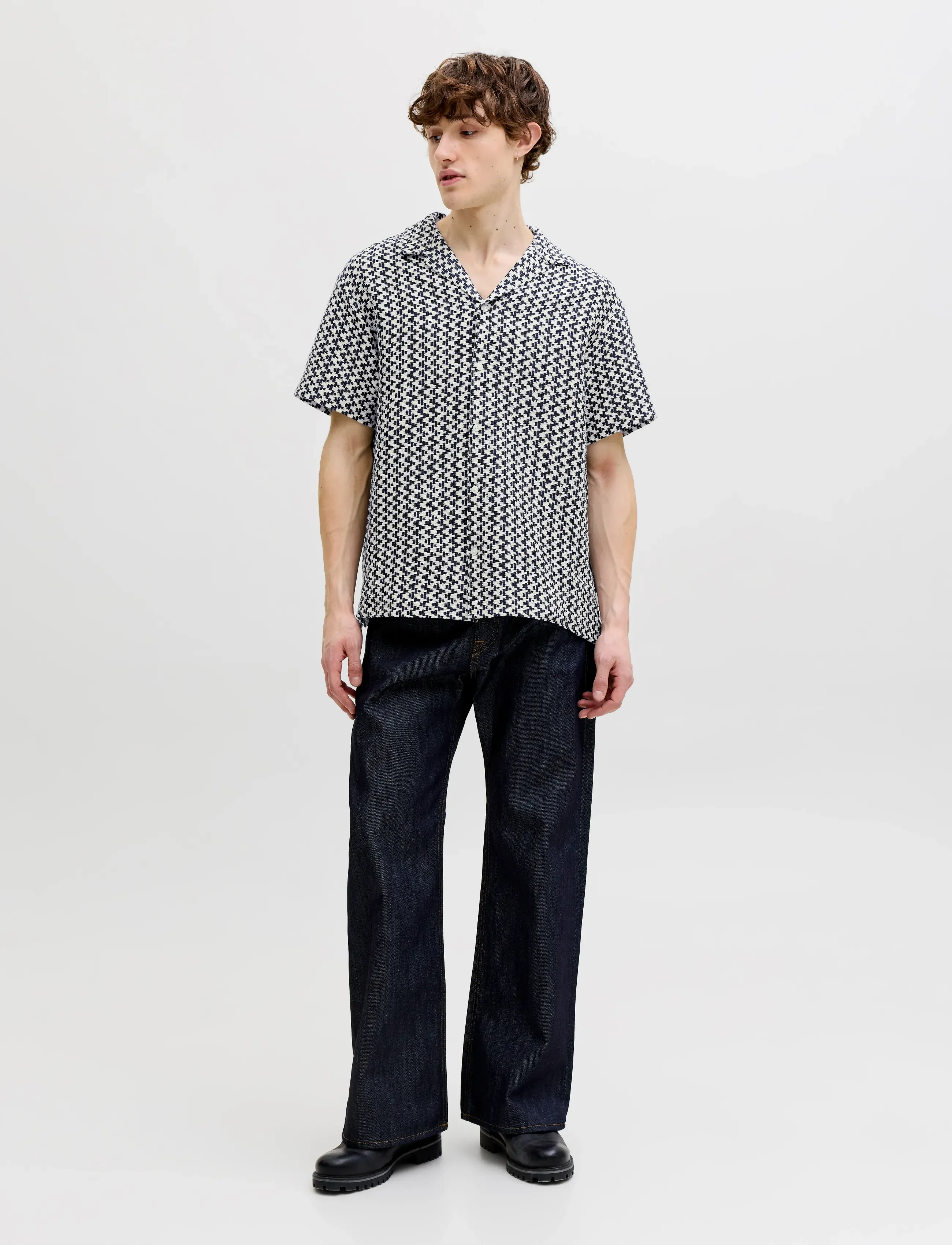 Jack & Jones - JORMONTAUK CROCHET SHIRT SS SA26 LN - mønstrede skjorter - sky captain - 3