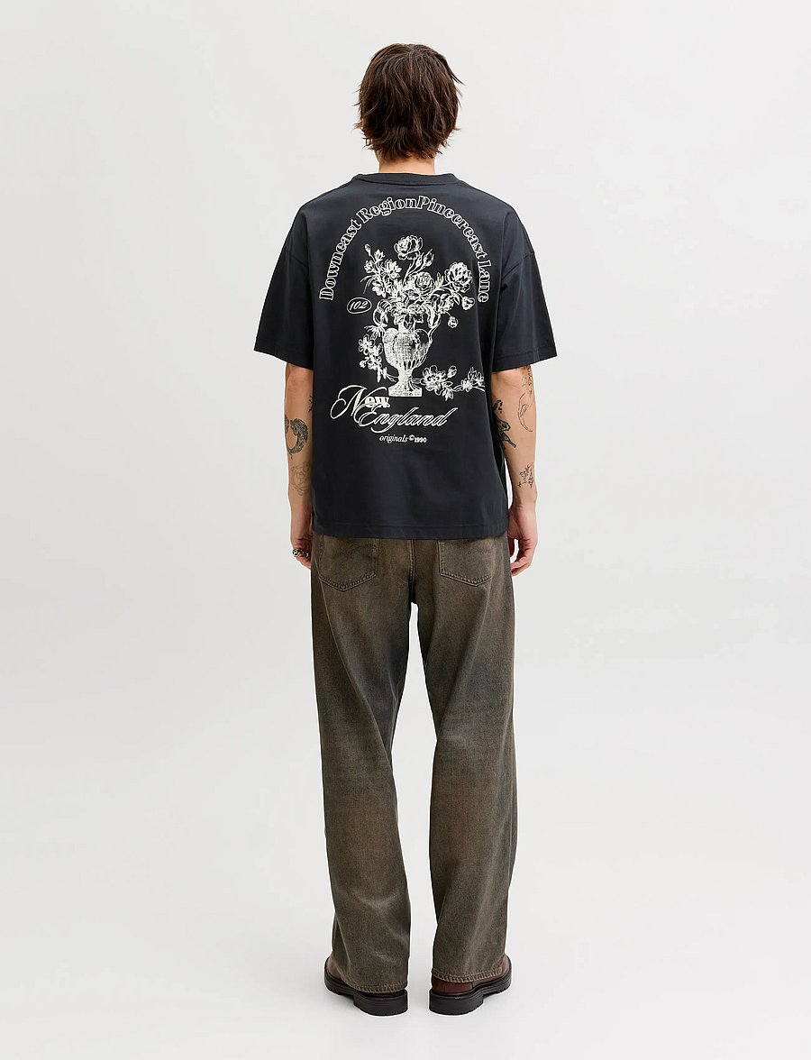 Jack & Jones - JORMAINE BACK TEE SS CREW NECK SN - stutterma bolir - black - 3