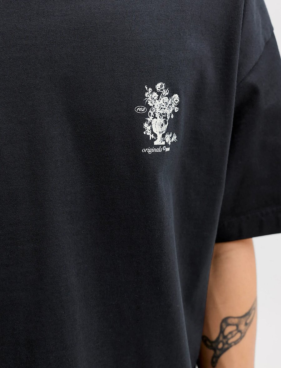 Jack & Jones - JORMAINE BACK TEE SS CREW NECK SN - stutterma bolir - black - 5