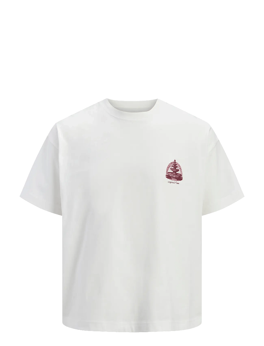 Jack & Jones - JORMAINE BACK TEE SS CREW NECK SN - lühikeste varrukatega t-särgid - cloud dancer - 1