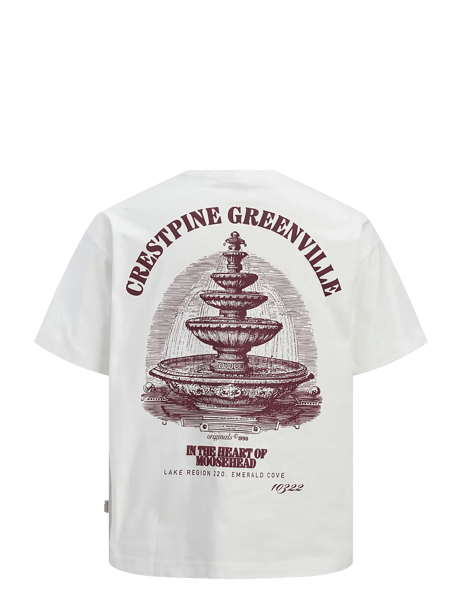 Jack & Jones - JORMAINE BACK TEE SS CREW NECK SN - lühikeste varrukatega t-särgid - cloud dancer - 2