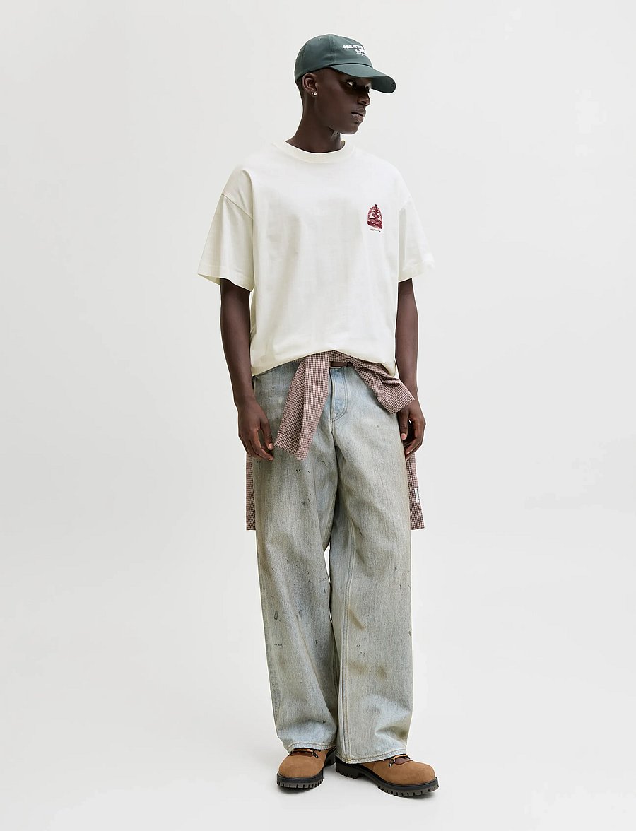 Jack & Jones - JORMAINE BACK TEE SS CREW NECK SN - lühikeste varrukatega t-särgid - cloud dancer - 4