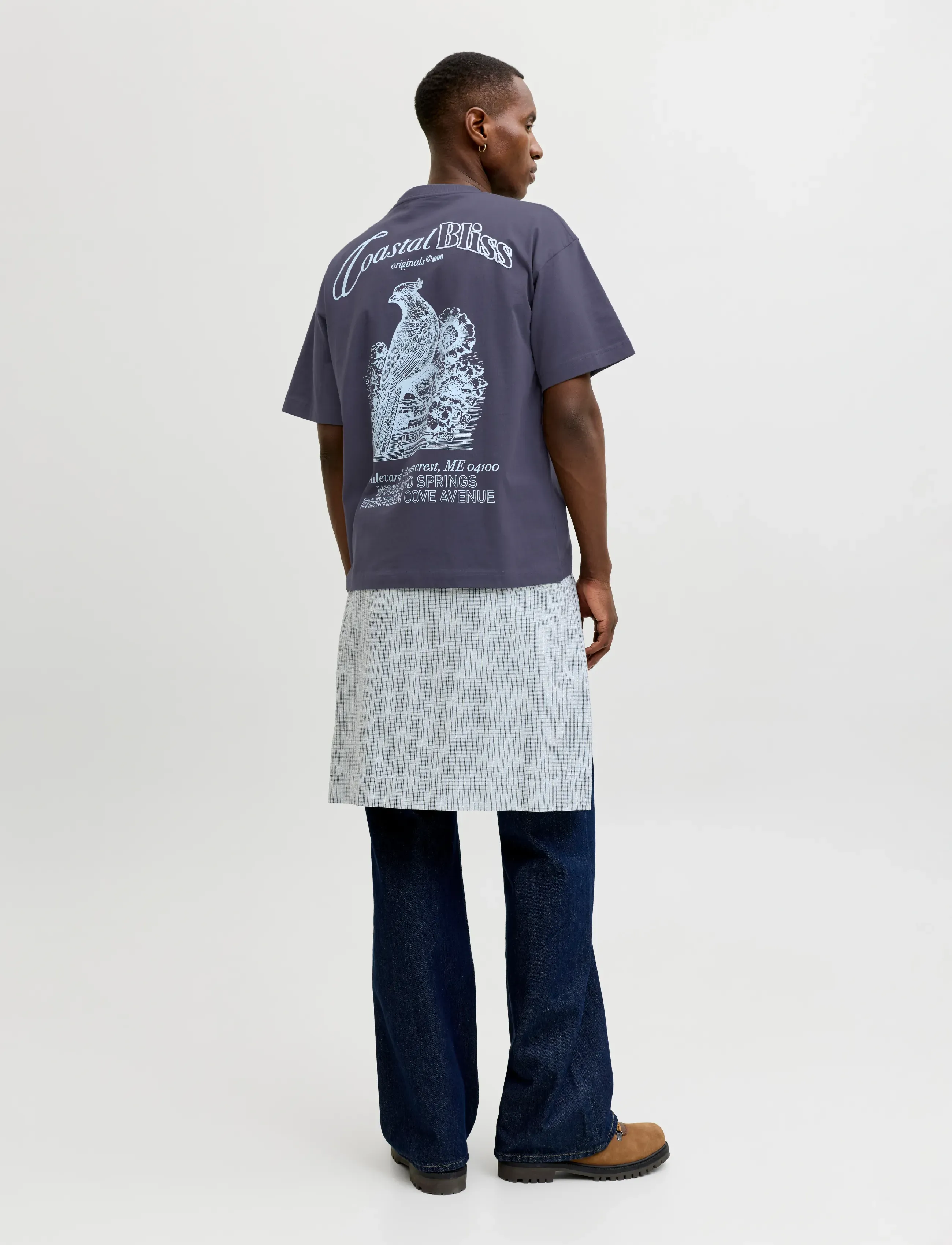 Jack & Jones - JORMAINE BACK TEE SS CREW NECK SN - lühikeste varrukatega t-särgid - odyssey gray - 3