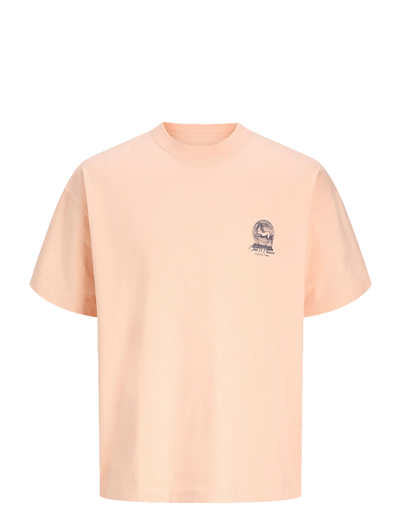 Jack & Jones - JORMAINE BACK TEE SS CREW NECK SN - kortærmede t-shirts - peach melba - 1