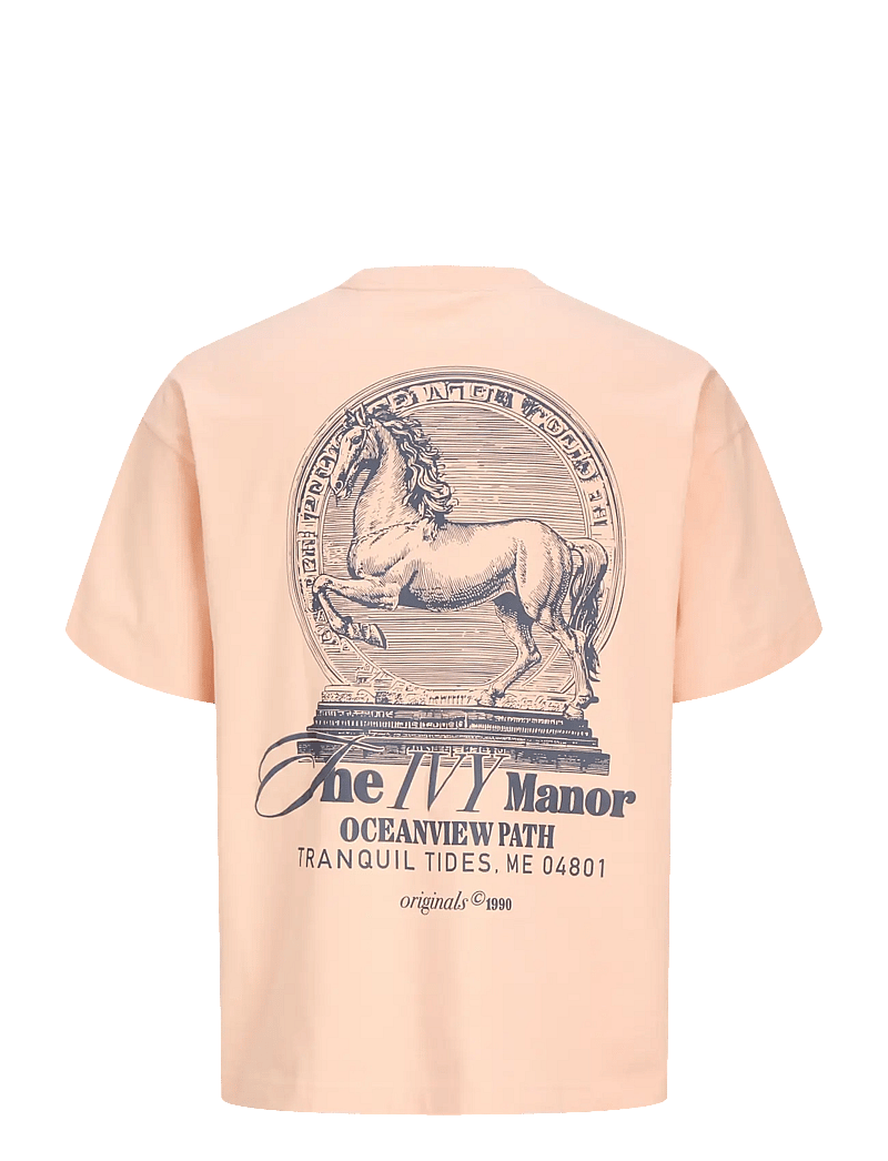 Jack & Jones - JORMAINE BACK TEE SS CREW NECK SN - kortærmede t-shirts - peach melba - 2