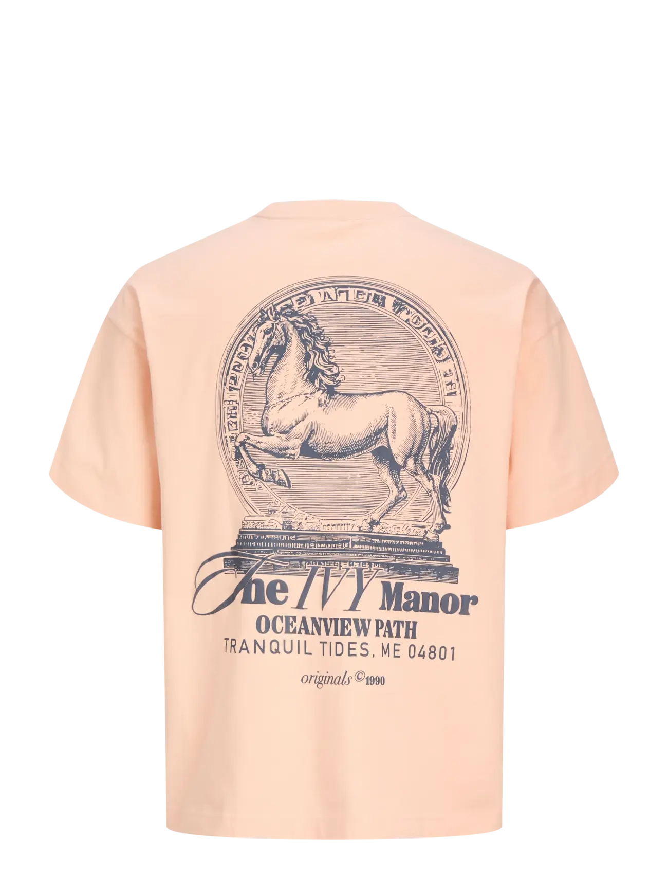 Jack & Jones - JORMAINE BACK TEE SS CREW NECK SN - kortærmede t-shirts - peach melba - 2