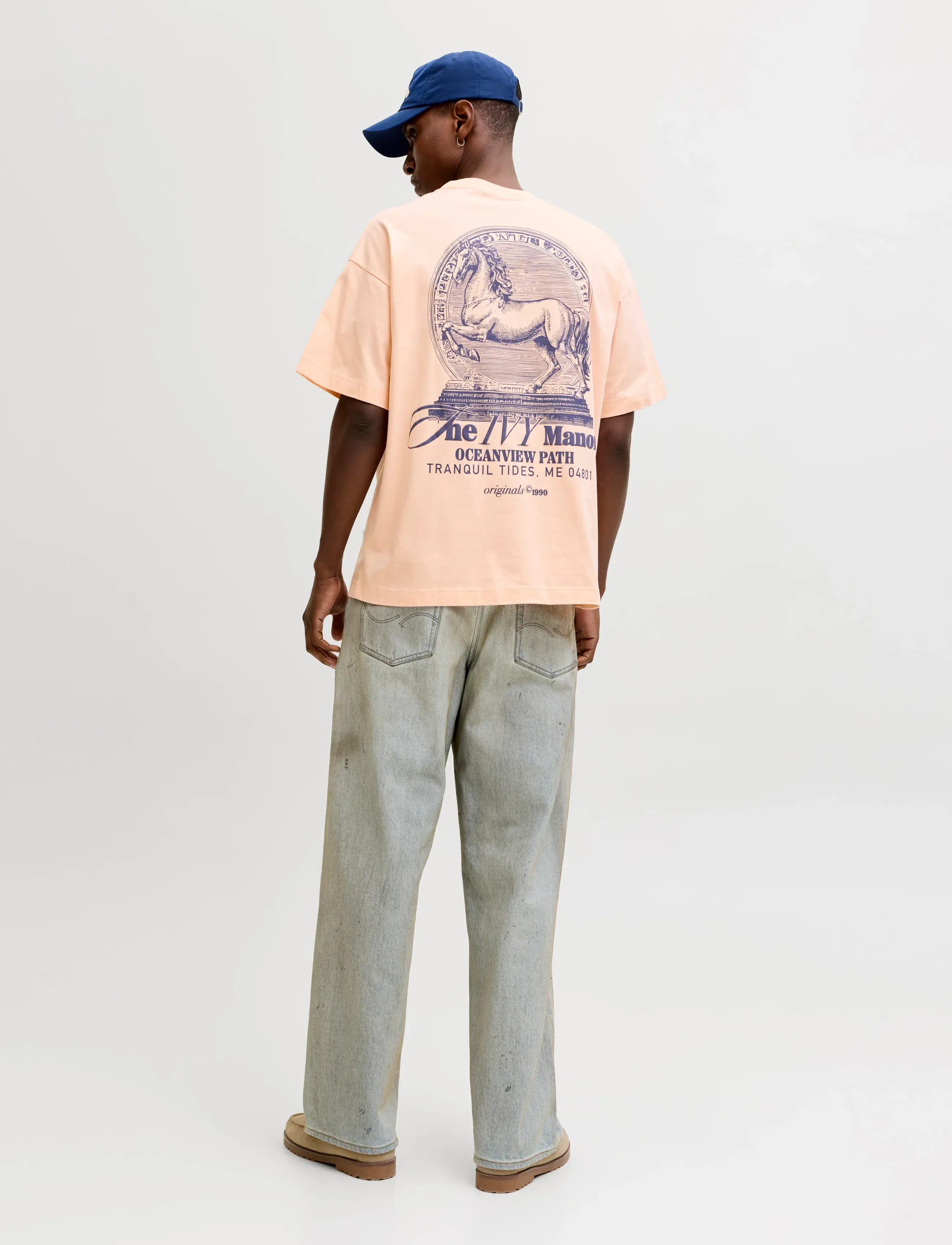 Jack & Jones - JORMAINE BACK TEE SS CREW NECK SN - kortærmede t-shirts - peach melba - 3