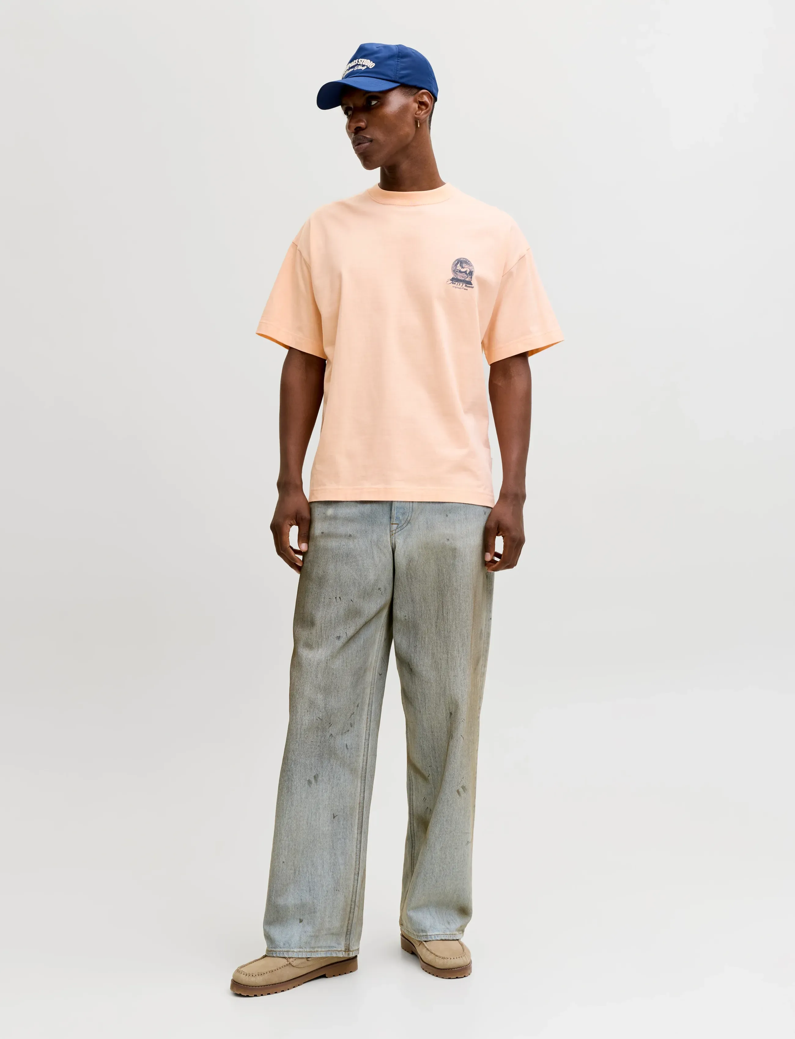 Jack & Jones - JORMAINE BACK TEE SS CREW NECK SN - kortærmede t-shirts - peach melba - 4