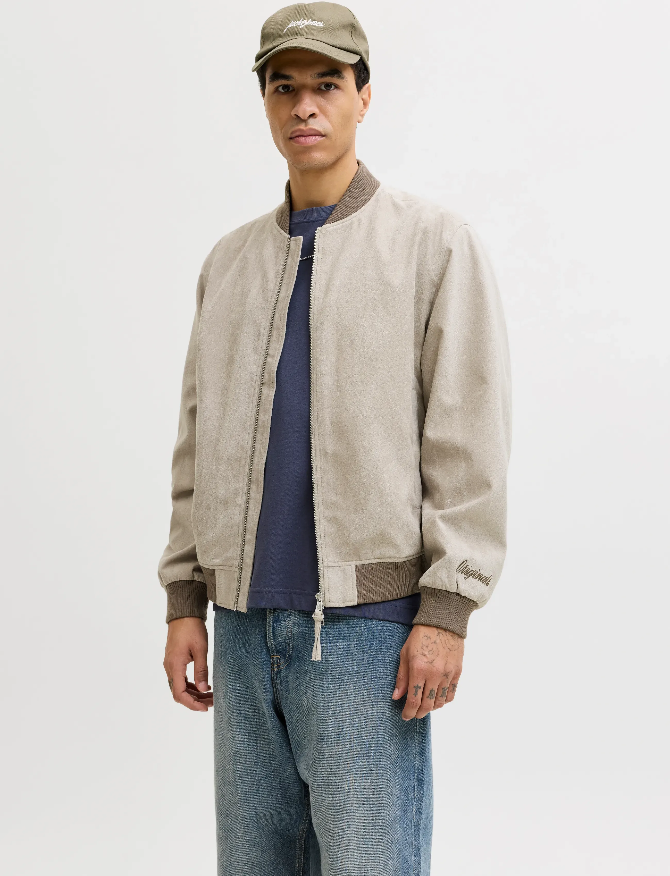 Jack & Jones Jornantucket Bomber Jacket, L, Beige, Jakker > Bomberjakker, Herre
